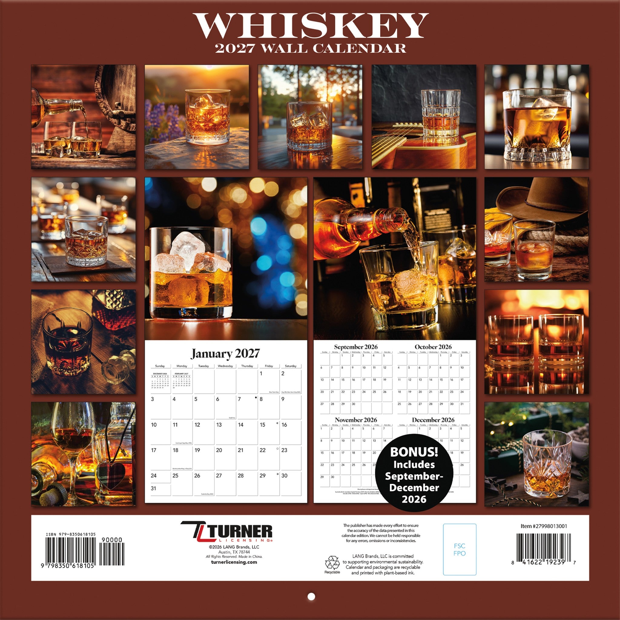 Whiskey 2027 Wall Calendar - Online Only