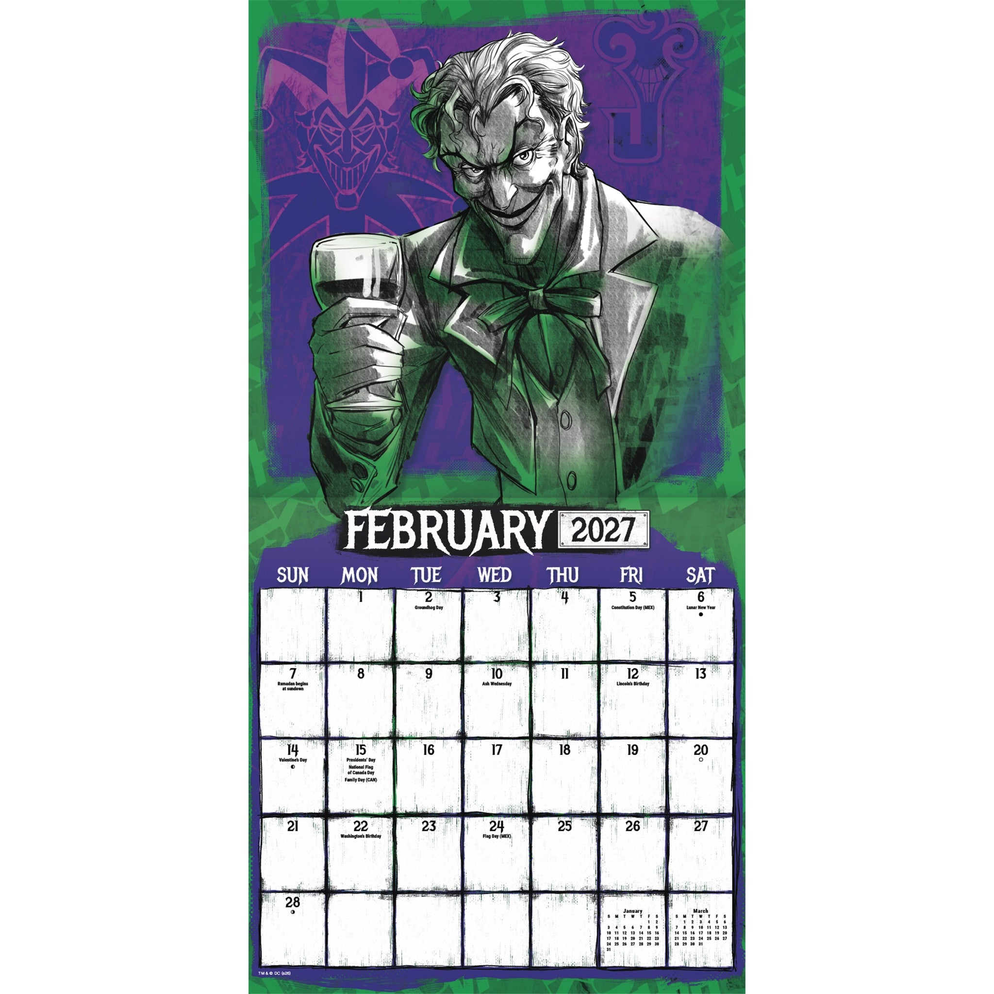 Joker 2027 Wall Calendar