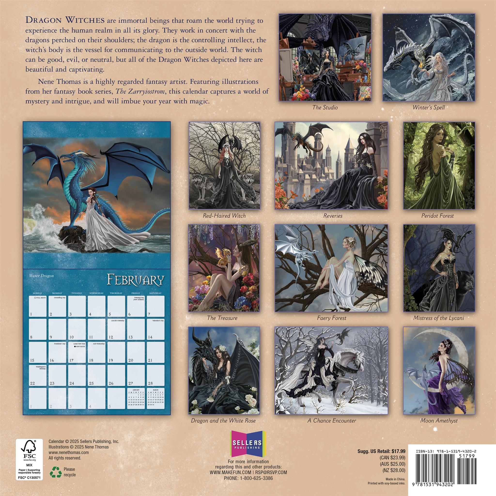 Calendrier mural Dragon Witches 2026