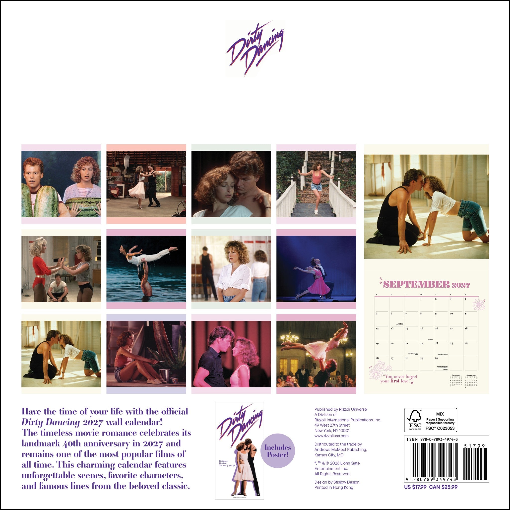 Dirty Dancing 2027 Wall Calendar