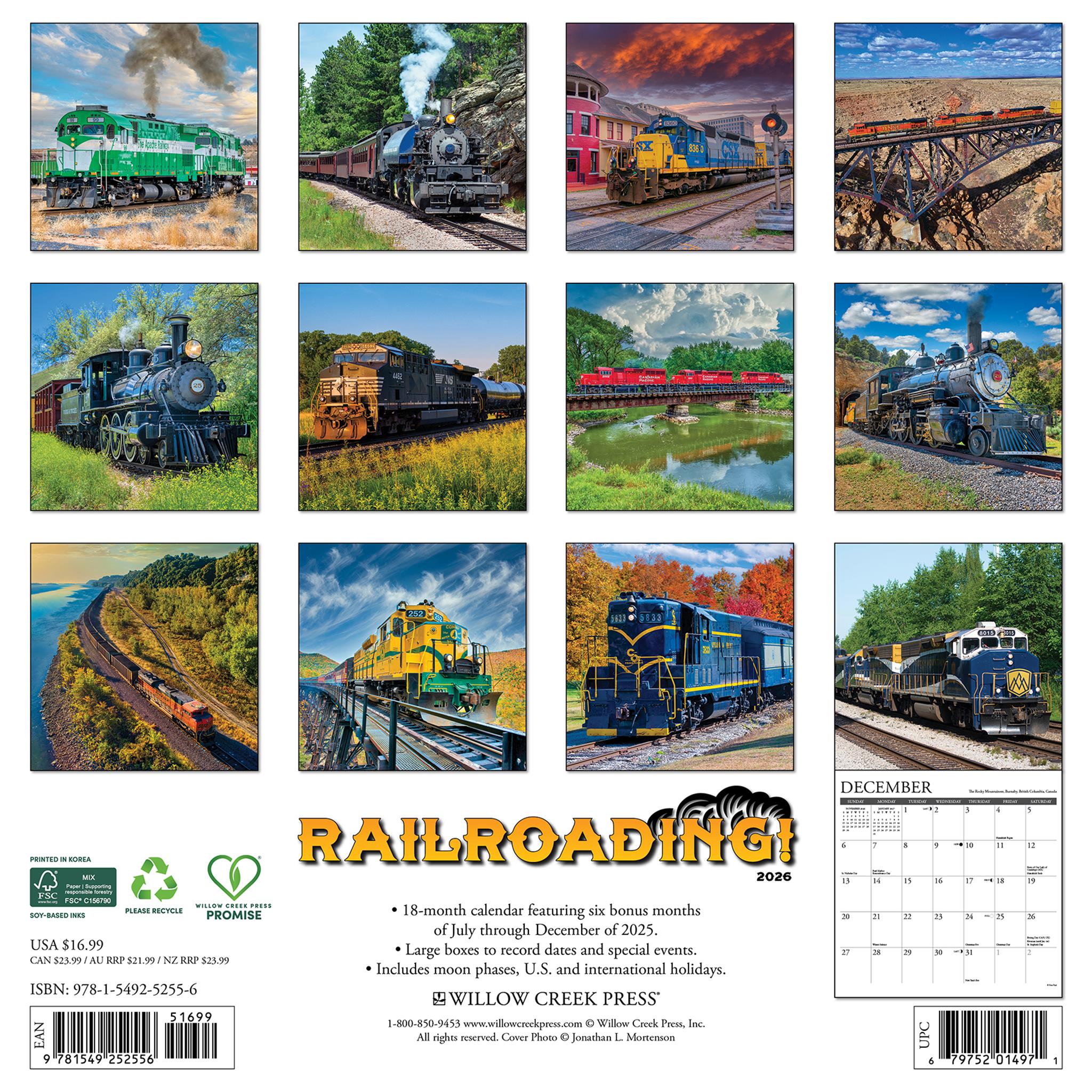 Calendrier mural ferroviaire 2026