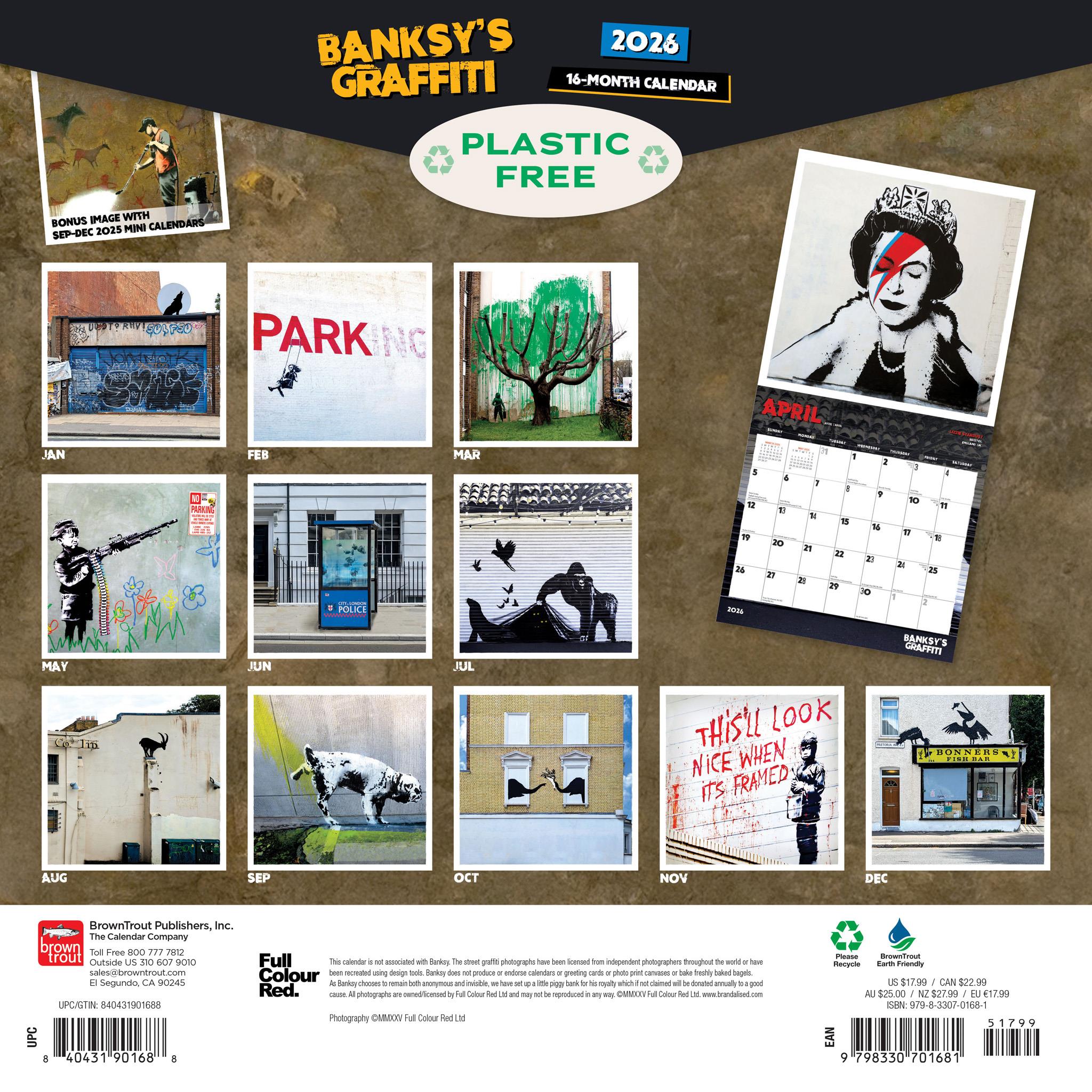 Calendrier mural Banksy Graffiti 2026