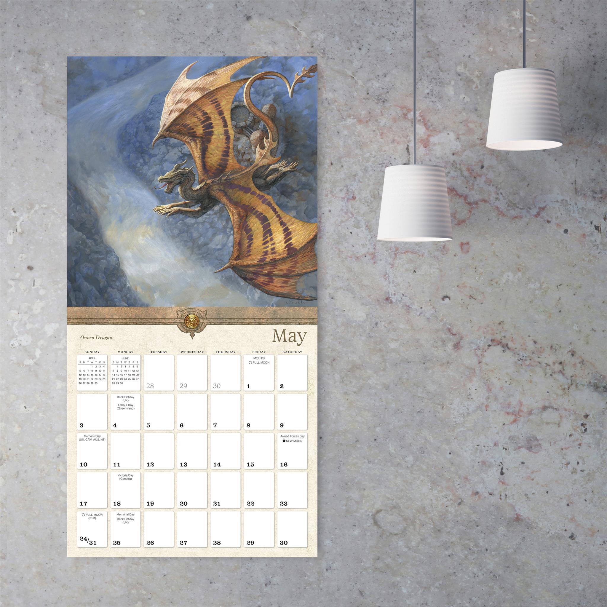 Calendrier mural Dragons par Ciruelo 2026 - Disponible uniquement en ligne