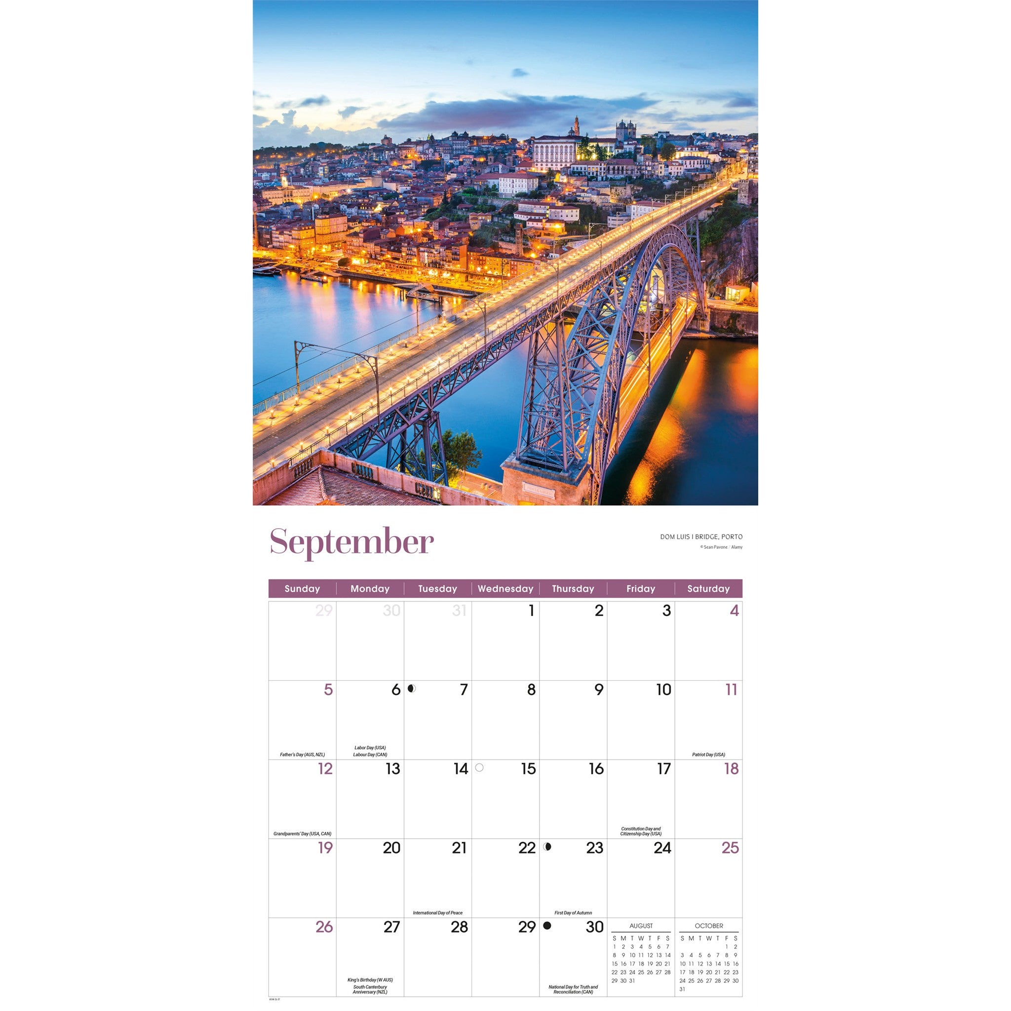 Calendrier mural Portugal 2027