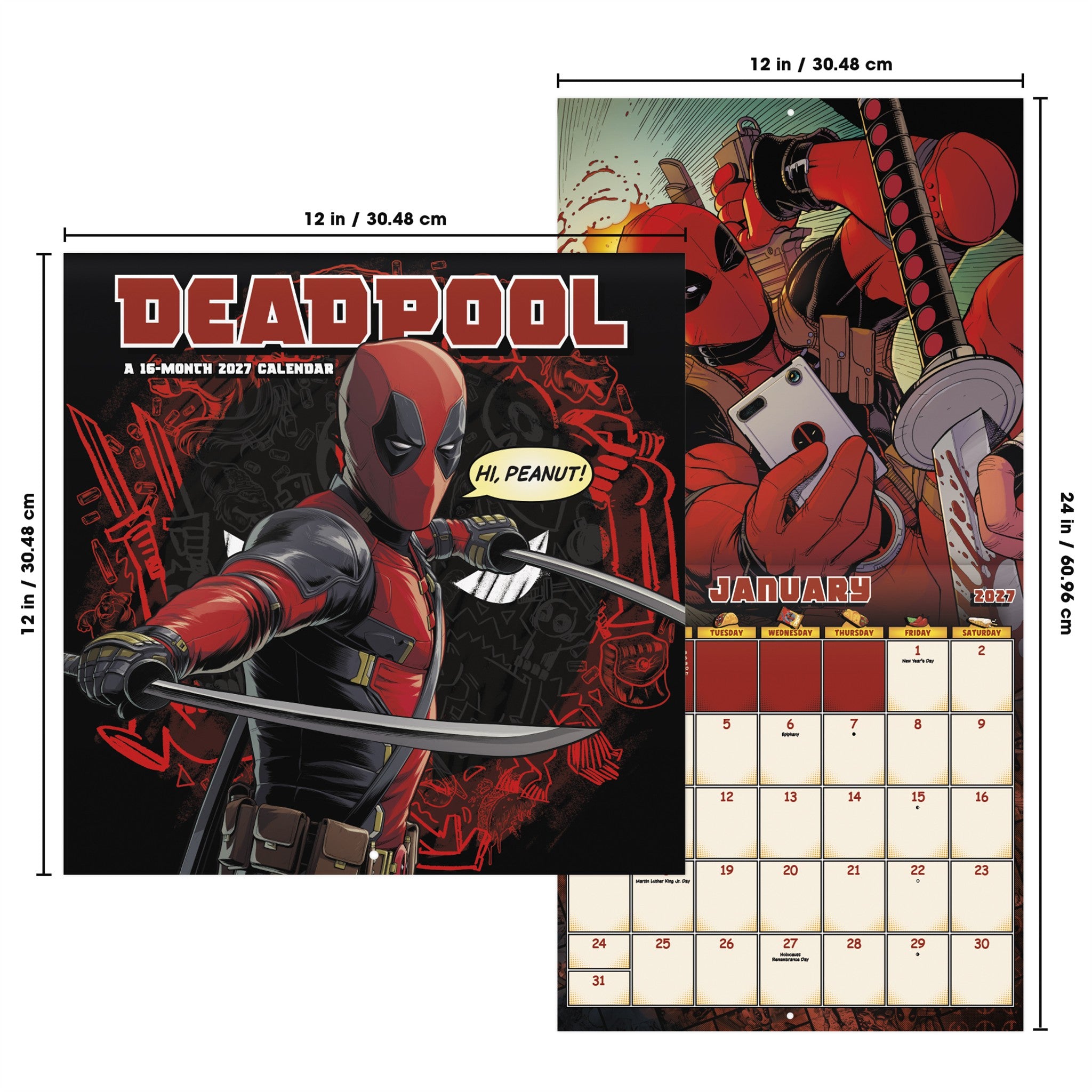 Calendrier mural Deadpool 2027