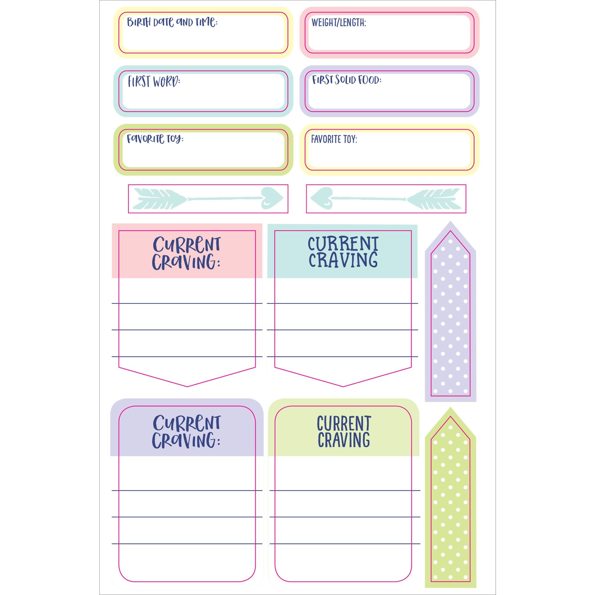 Autocollants pour agenda Grossesse et Première année de bébé