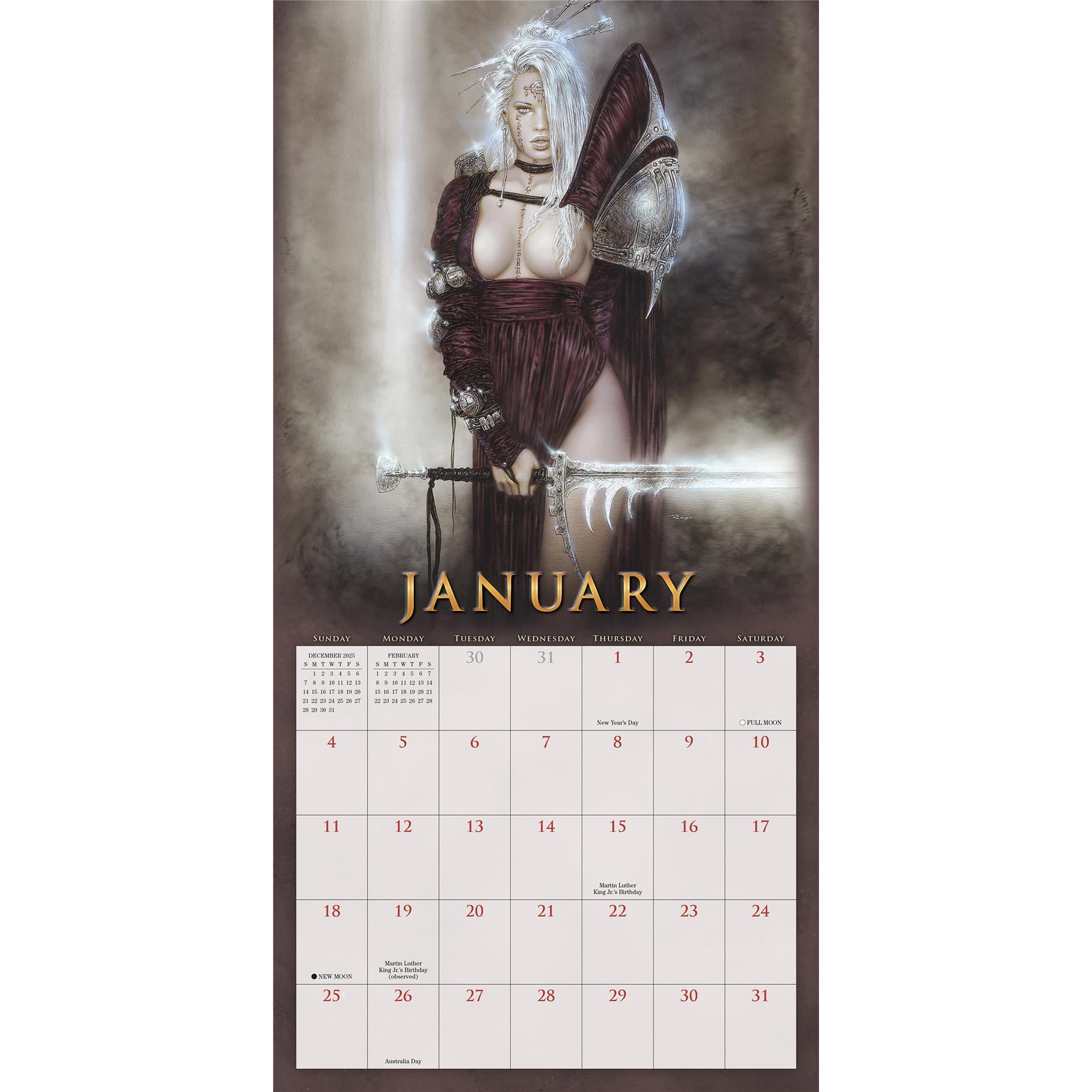 Calendrier mural Fantasy Art Of Royo 2026