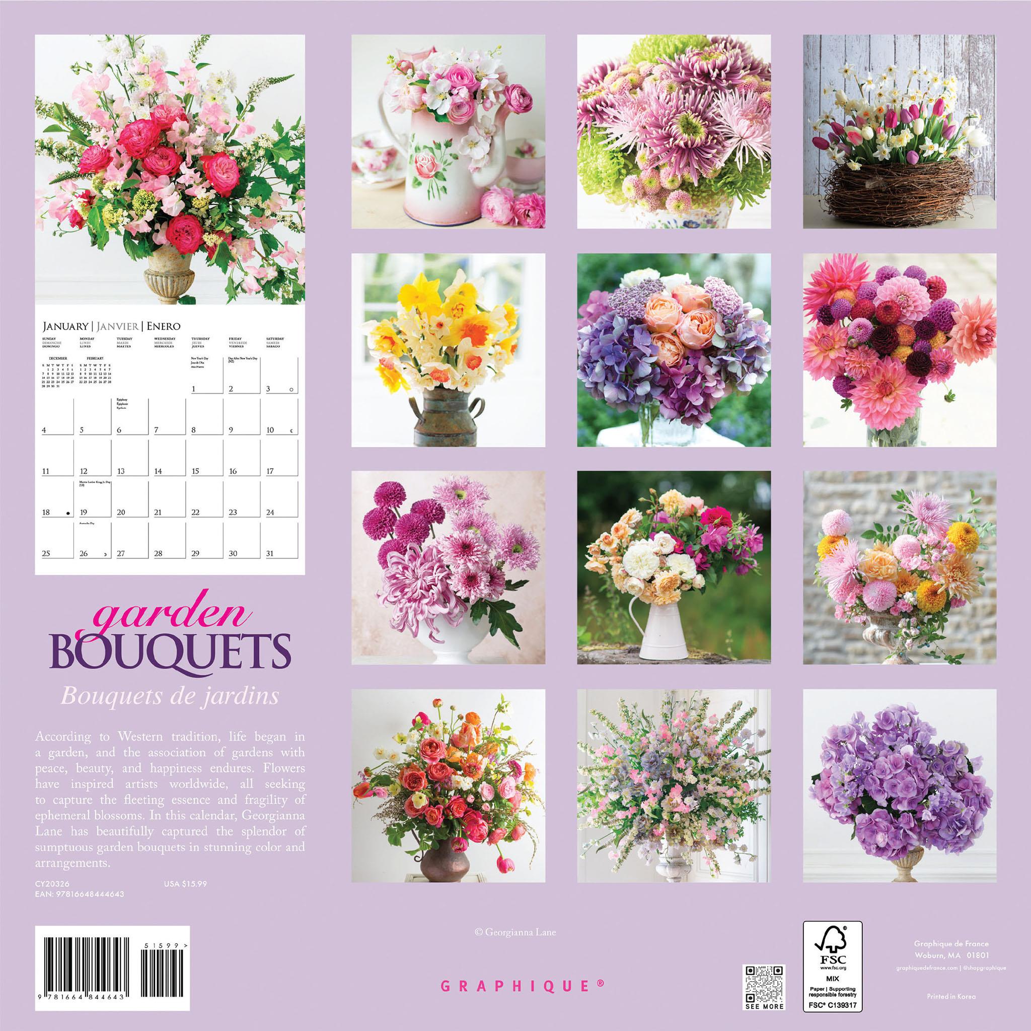 Calendrier mural Bouquets de jardin 2026