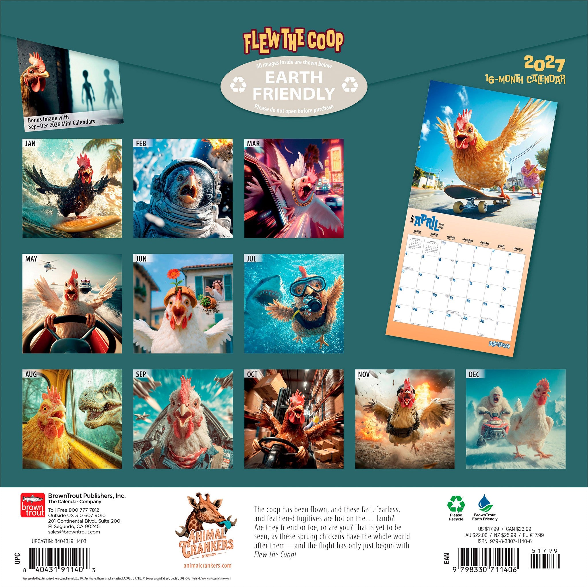 Flew the Coop 2027 Wall Calendar