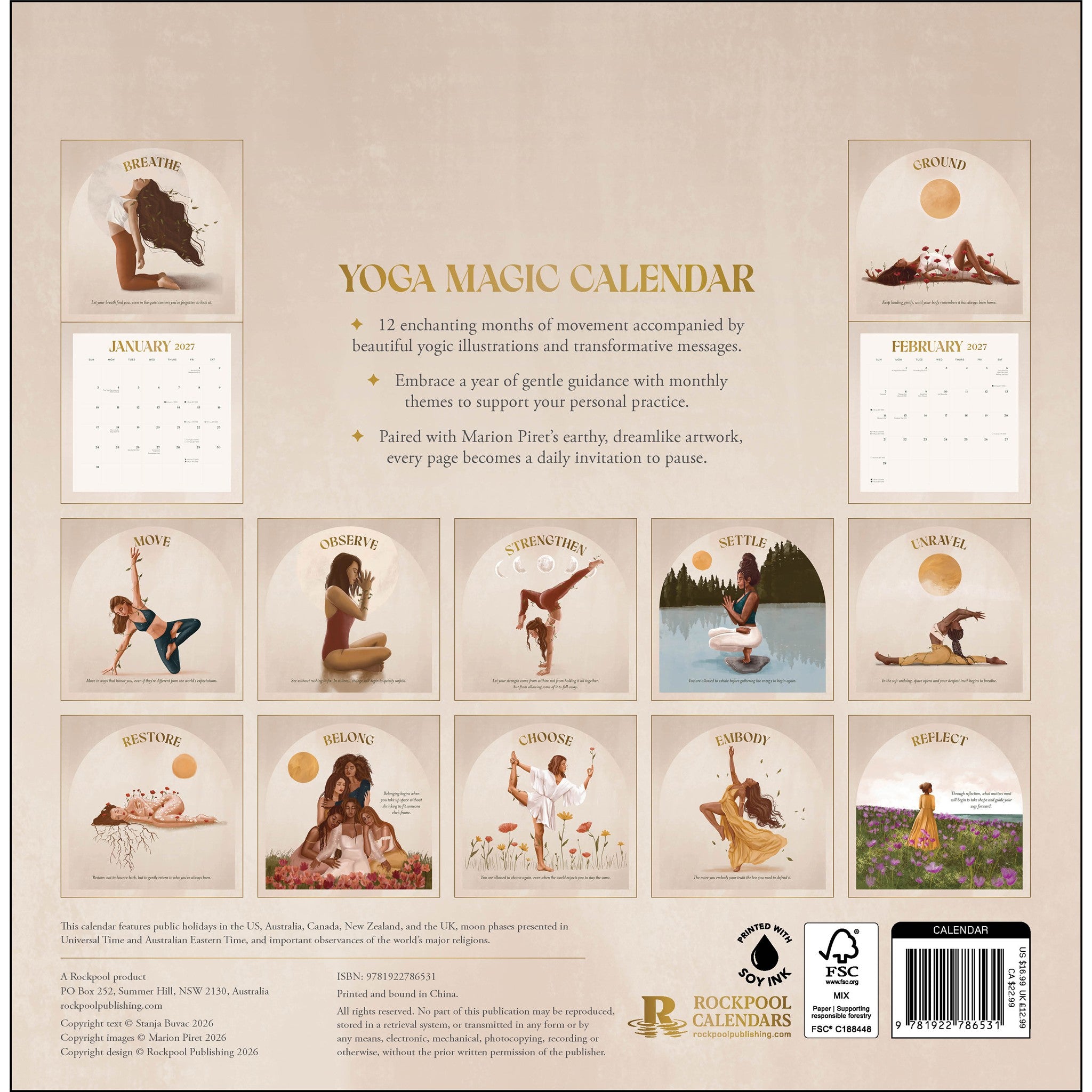 Calendrier mural Yoga Magic 2027