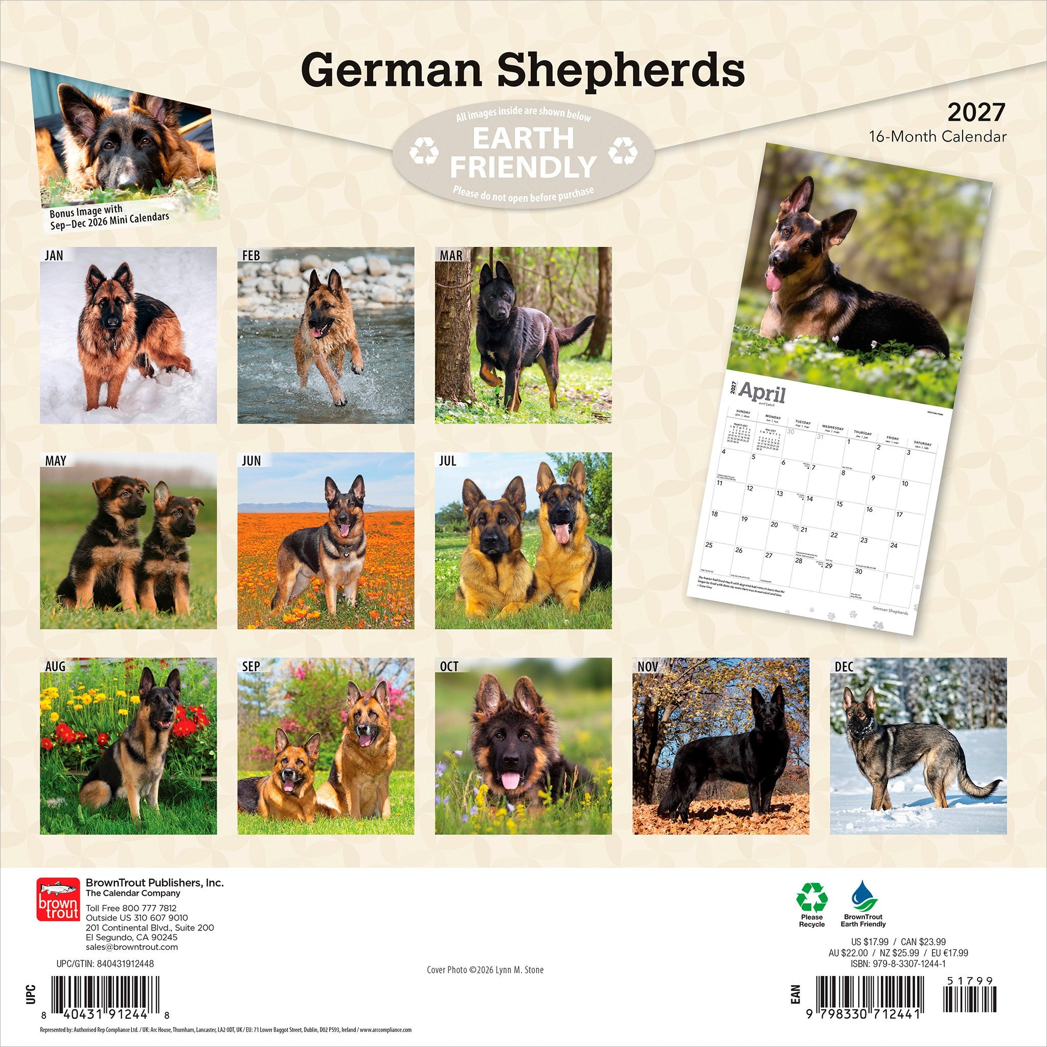 German Shepherds 2027 Wall Calendar - Online Only