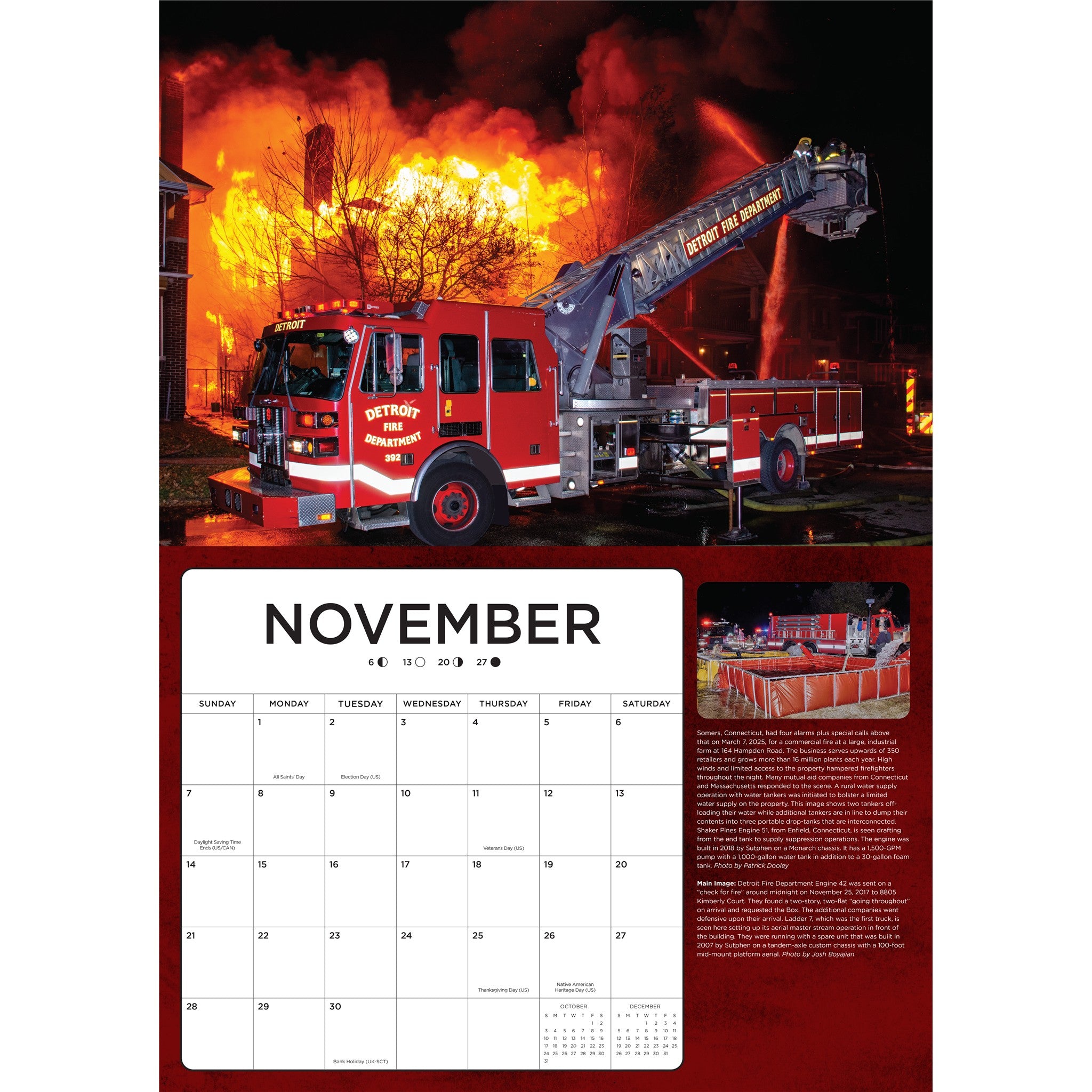 Fire Trucks in Action 2027 Wall Calendar