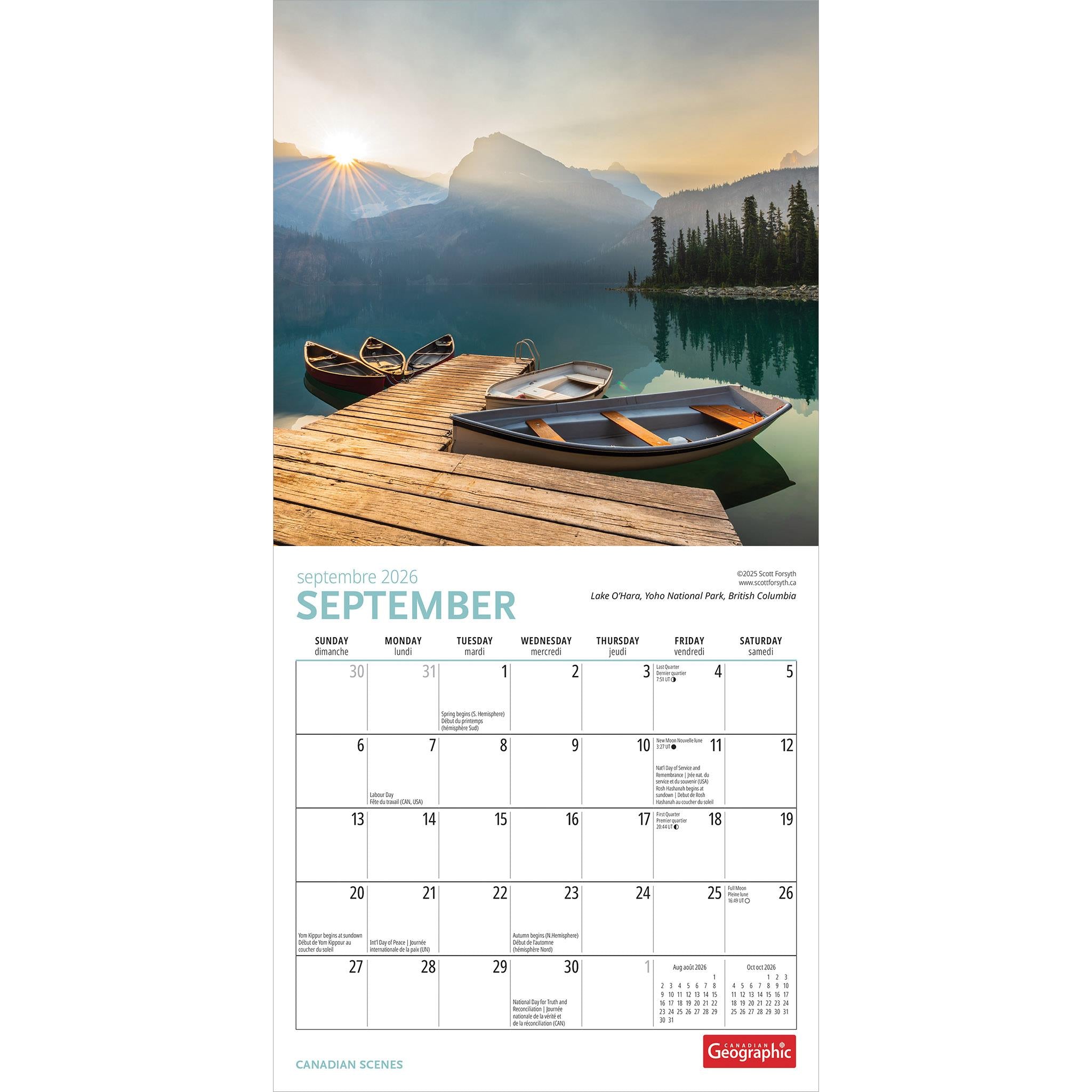 Canadian Geographic Canadian Scenes 2026 Mini Calendar - Online Only