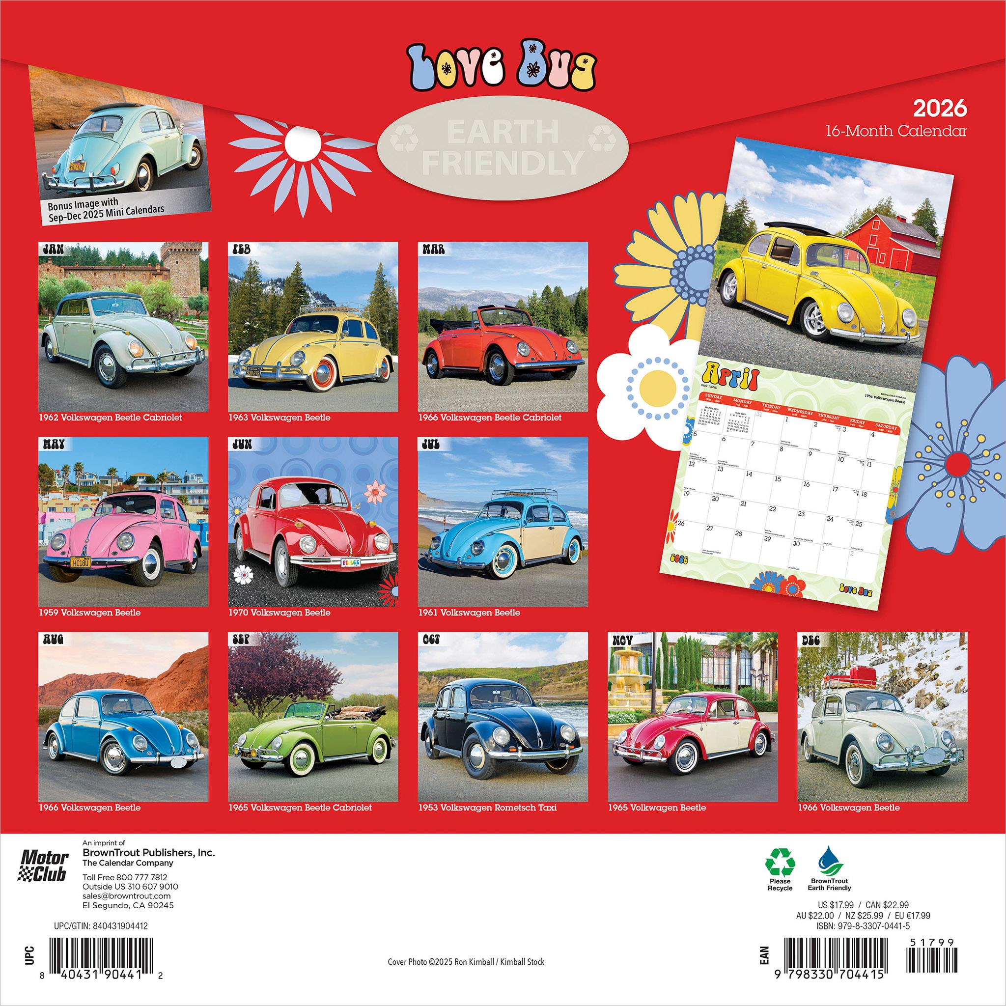 Calendrier mural Love Bug 2026