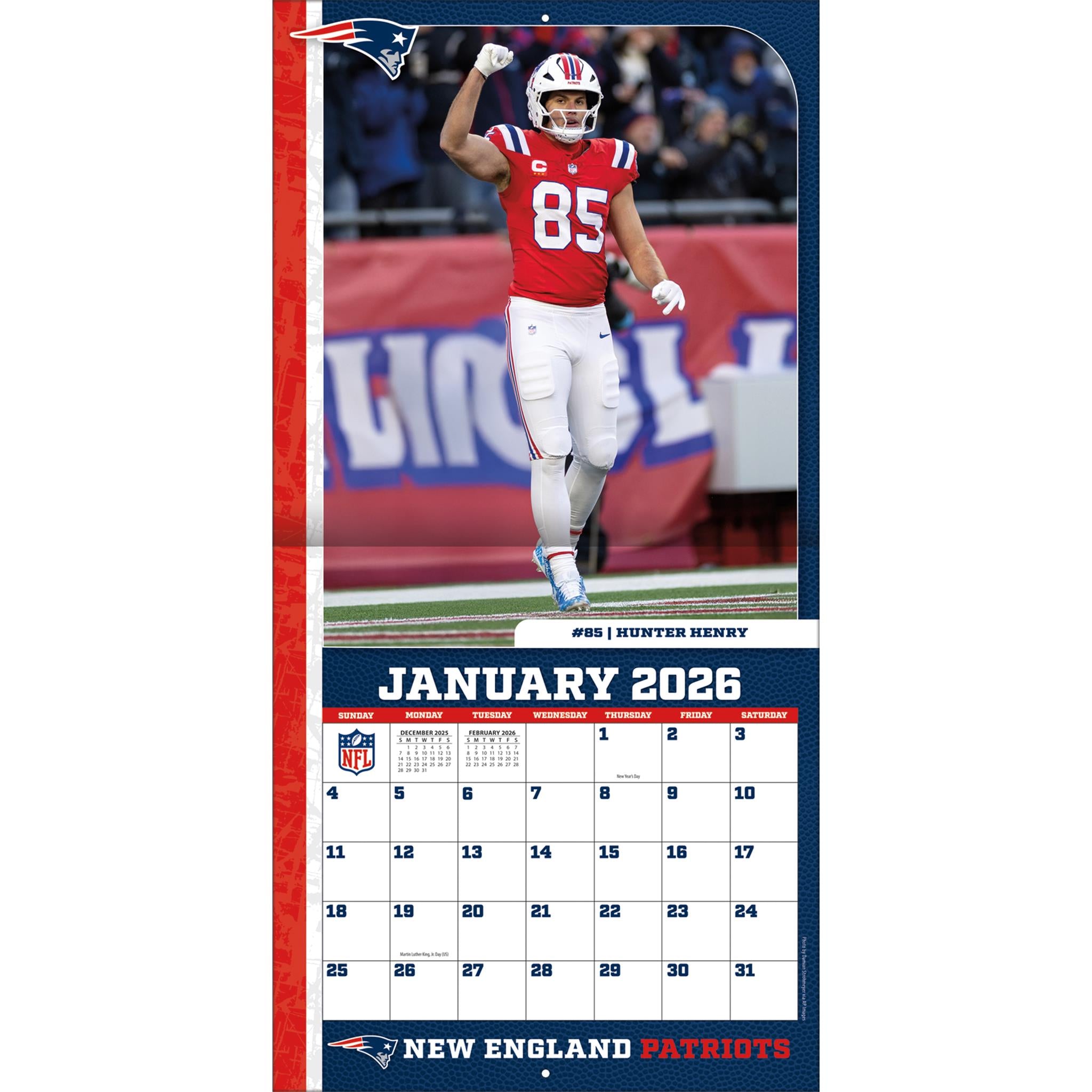 Calendrier mural 2026 des New England Patriots (NFL)