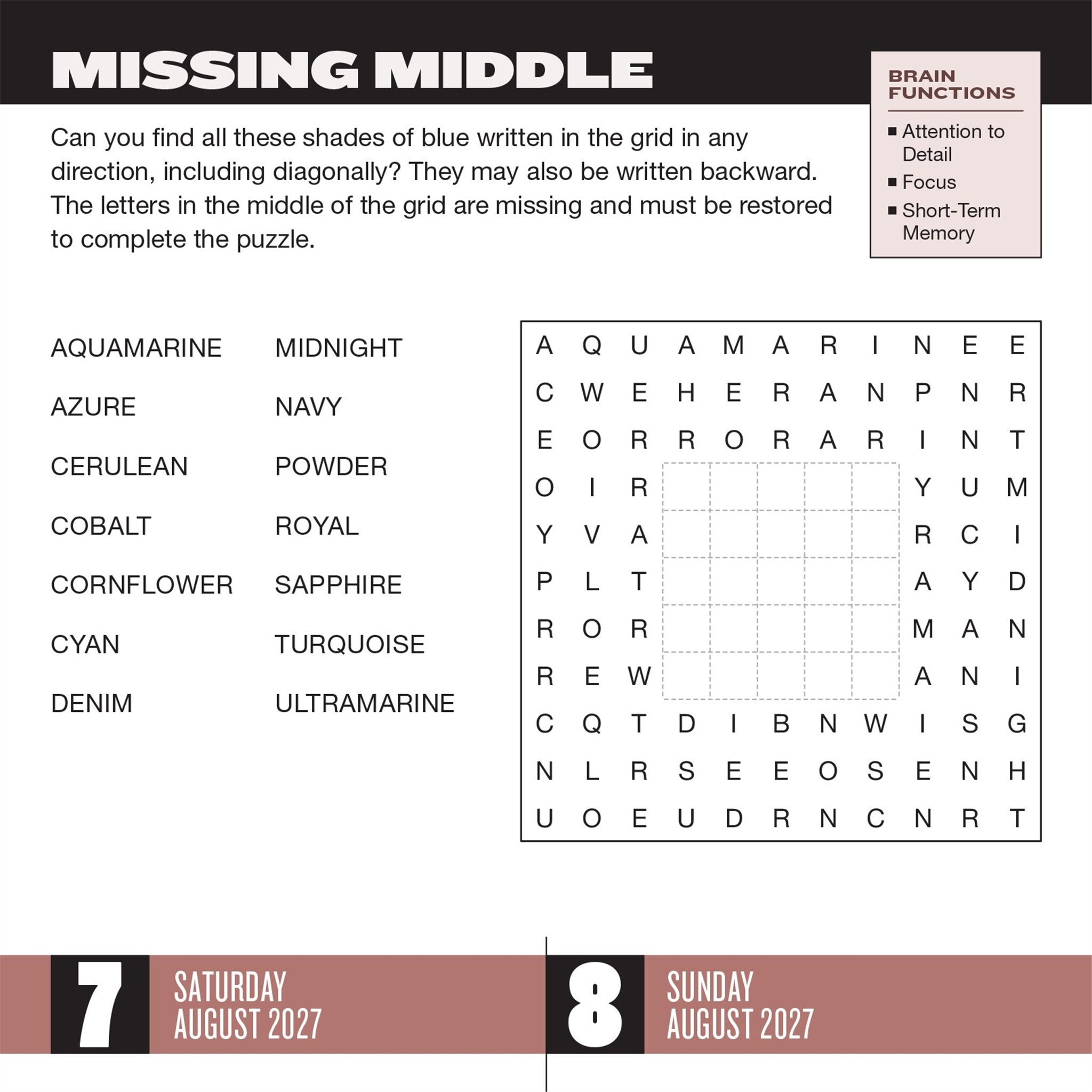 Brainpower Puzzles 2027 Box Calendar - Online Only