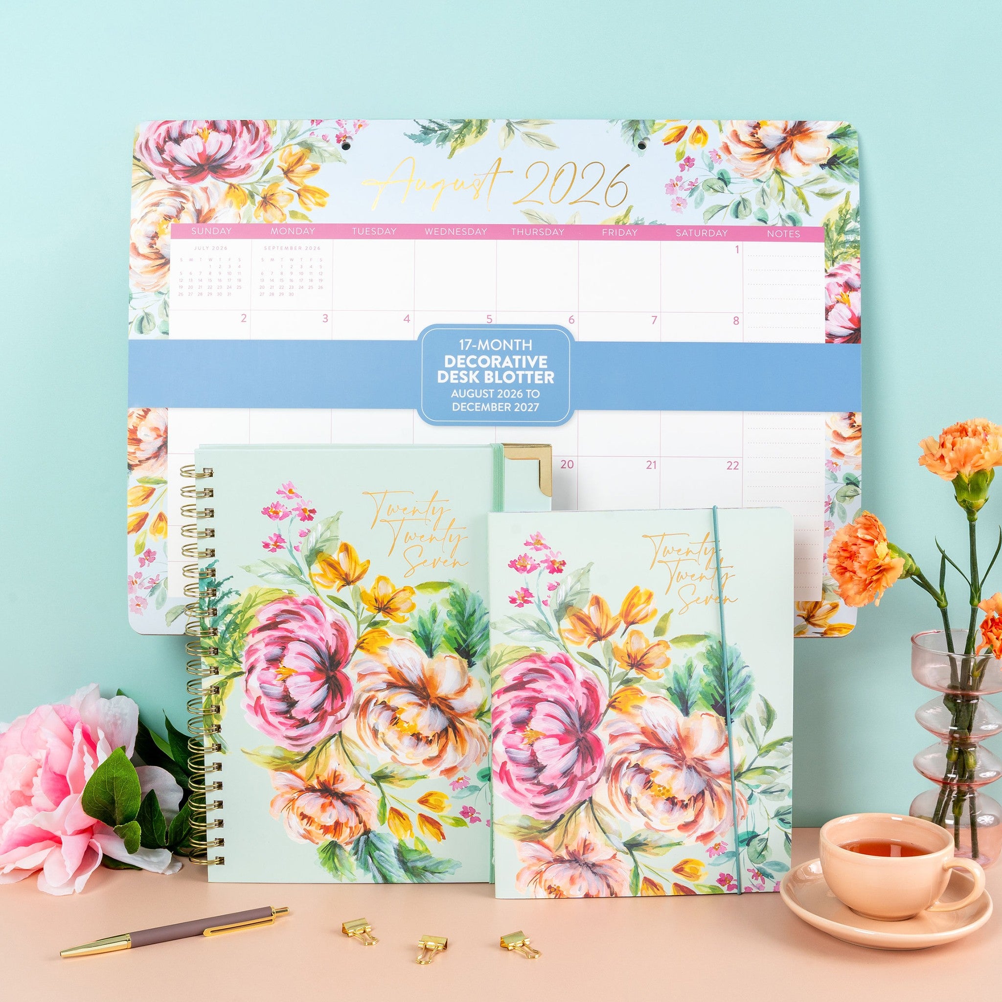 Bella Flora Decorative 2026-2027 Desk Calendar