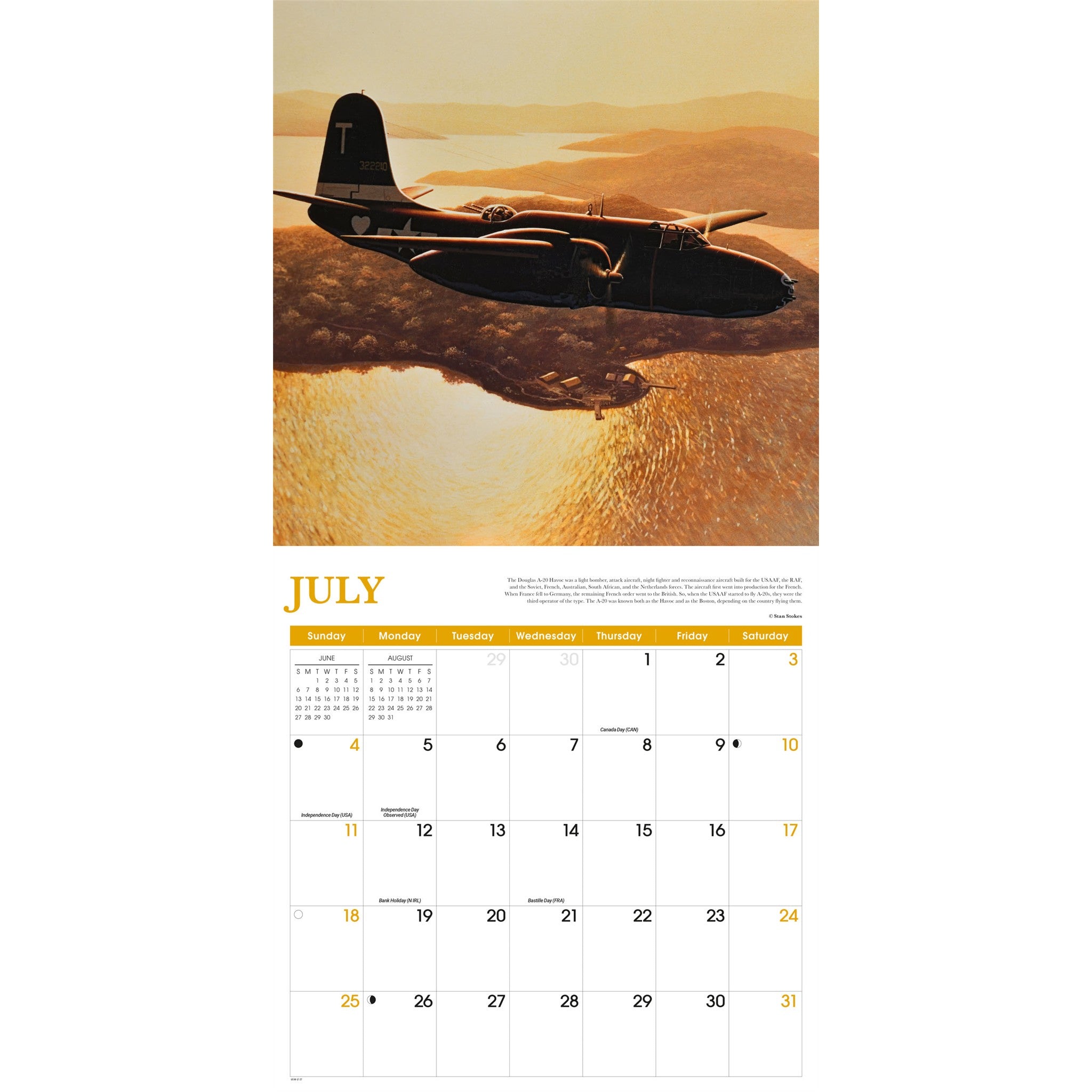 Classic Aircraft World War II 2027 Wall Calendar