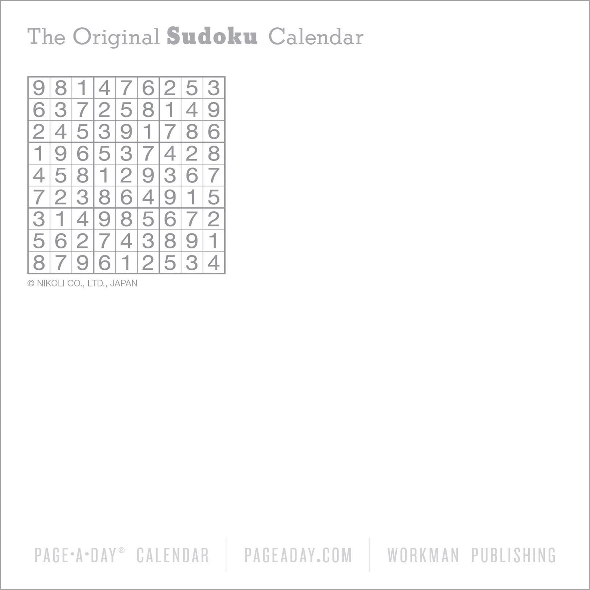Calendrier Sudoku 2026