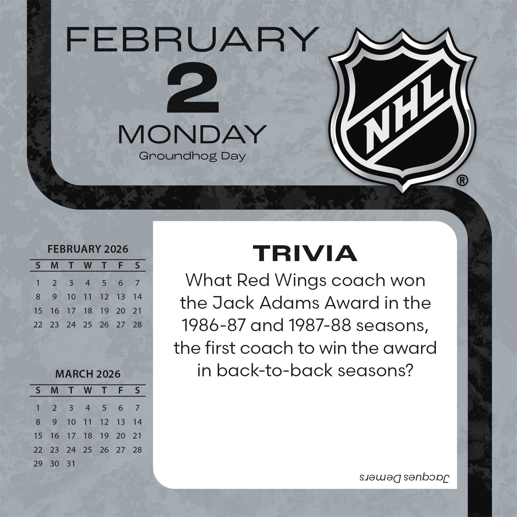 Calendrier des équipes de la LNH 2026