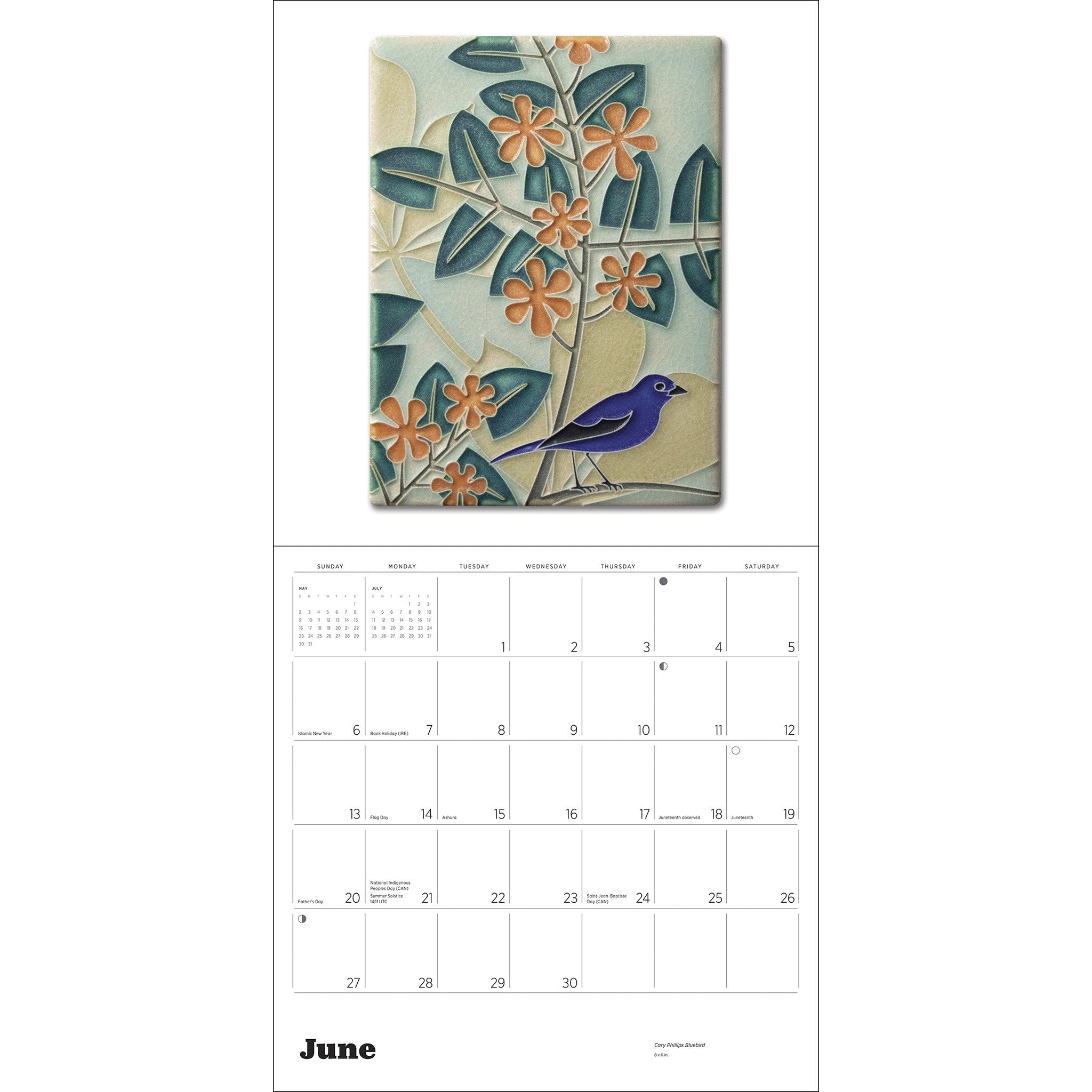 Calendrier mural 2027 carreaux Arts & Crafts - En ligne seulement