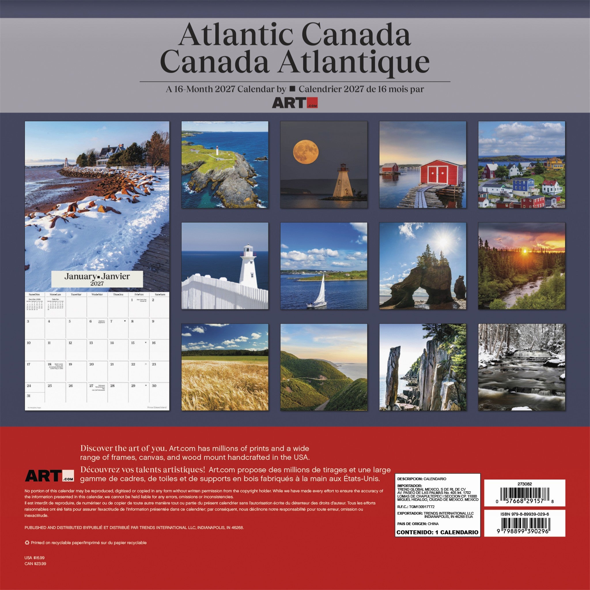 Atlantic Canada / Canada Atlantique 2027 Wall Calendar - Online Only