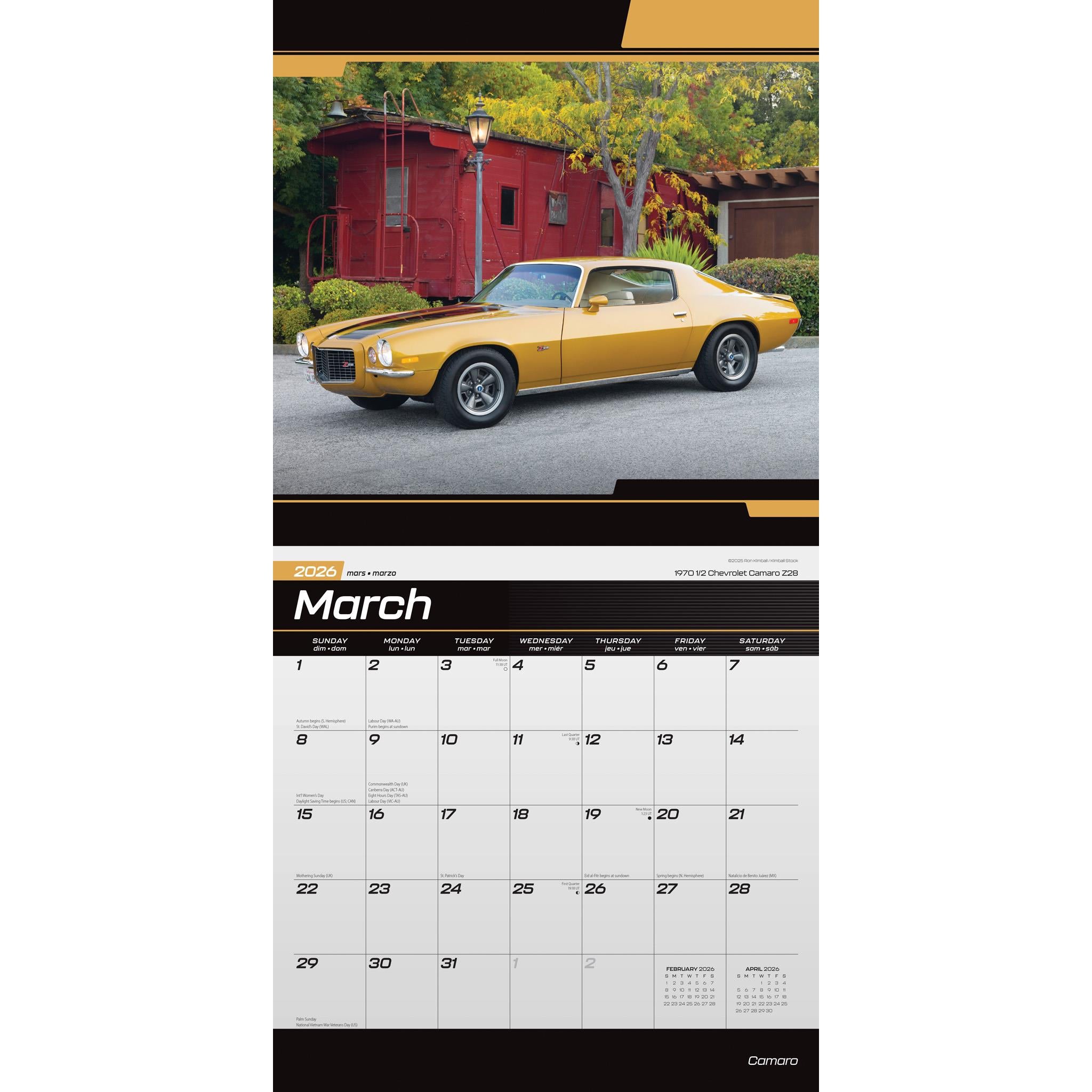 Calendrier mural Camaro 2026