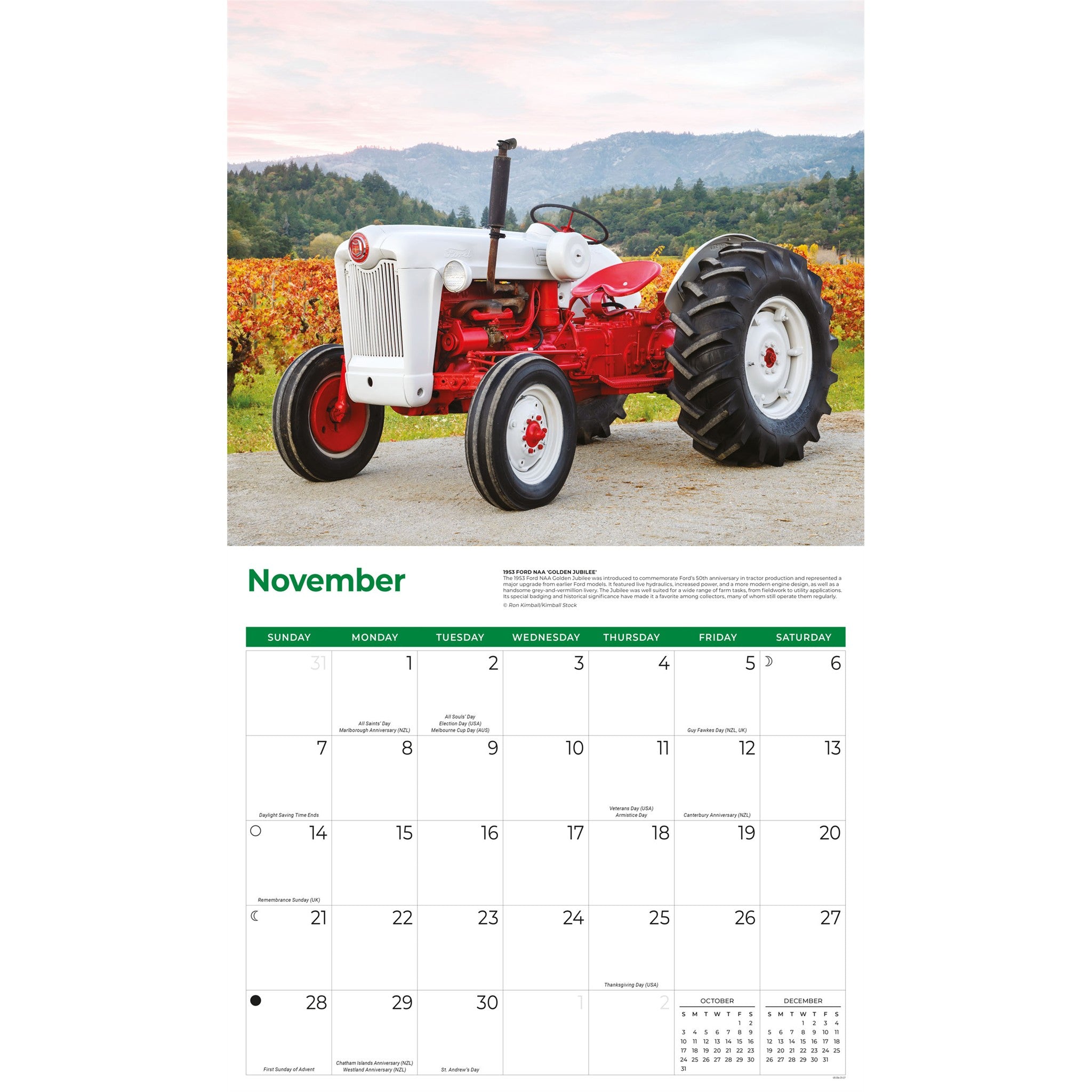 Tractors 2027 Wall Calendar