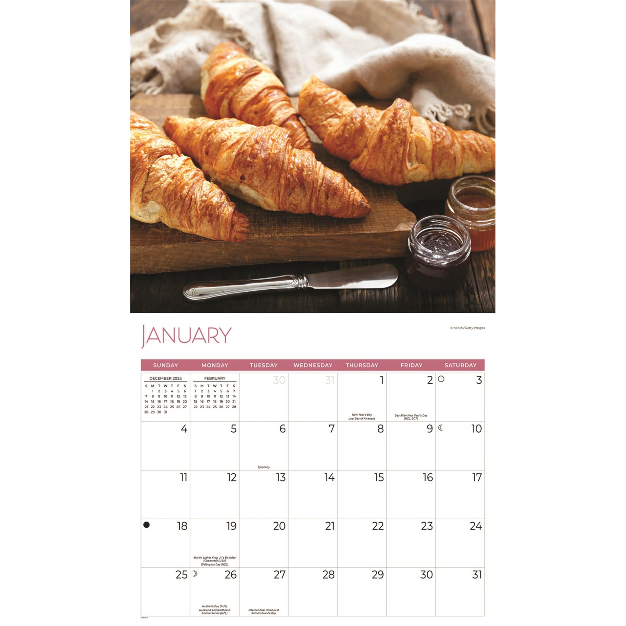 Calendrier mural Cuisine 2026