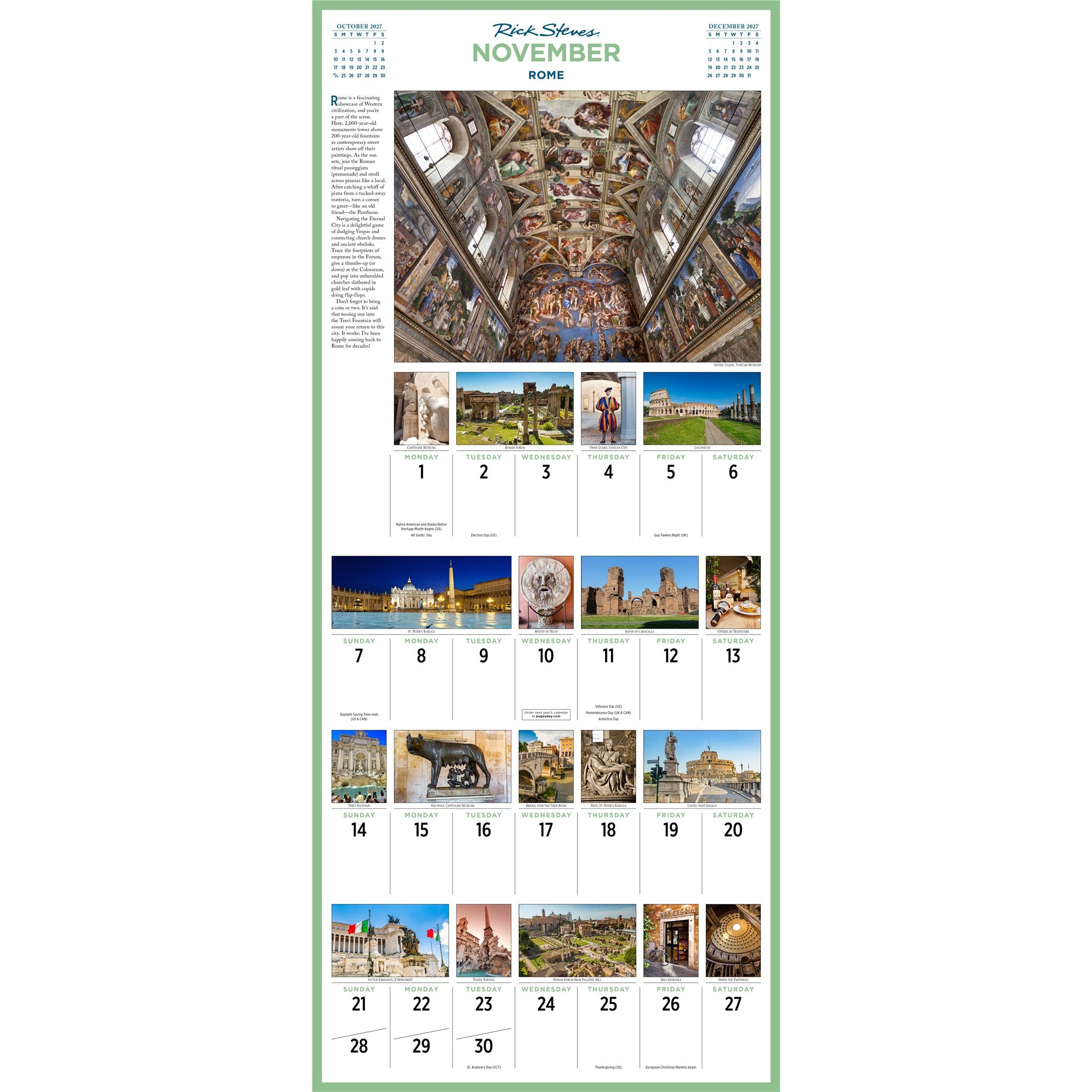 Rick Steves' Europe 365 2027 Wall Calendar