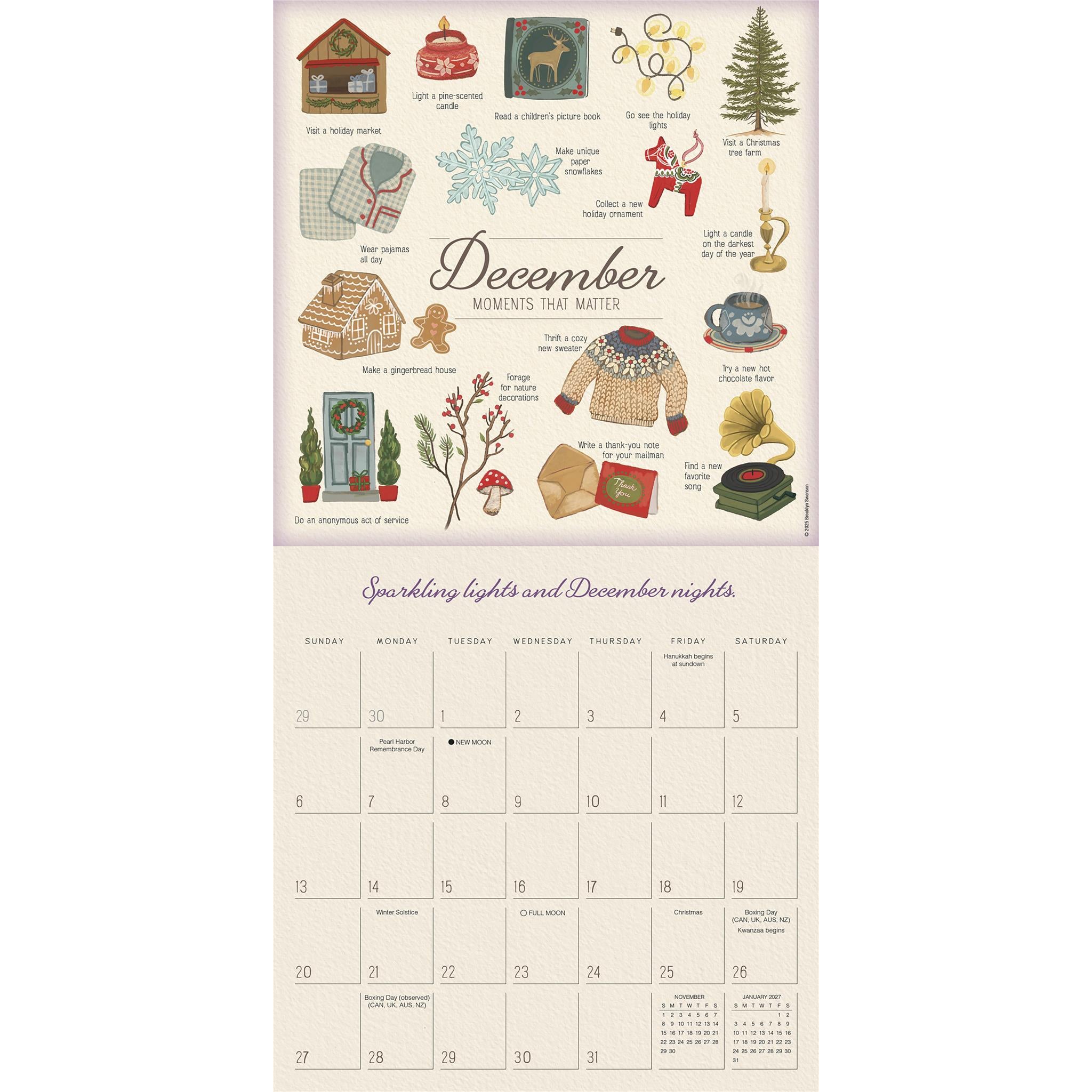 Calendrier mural 2026 « Moments importants » - Disponible uniquement en ligne