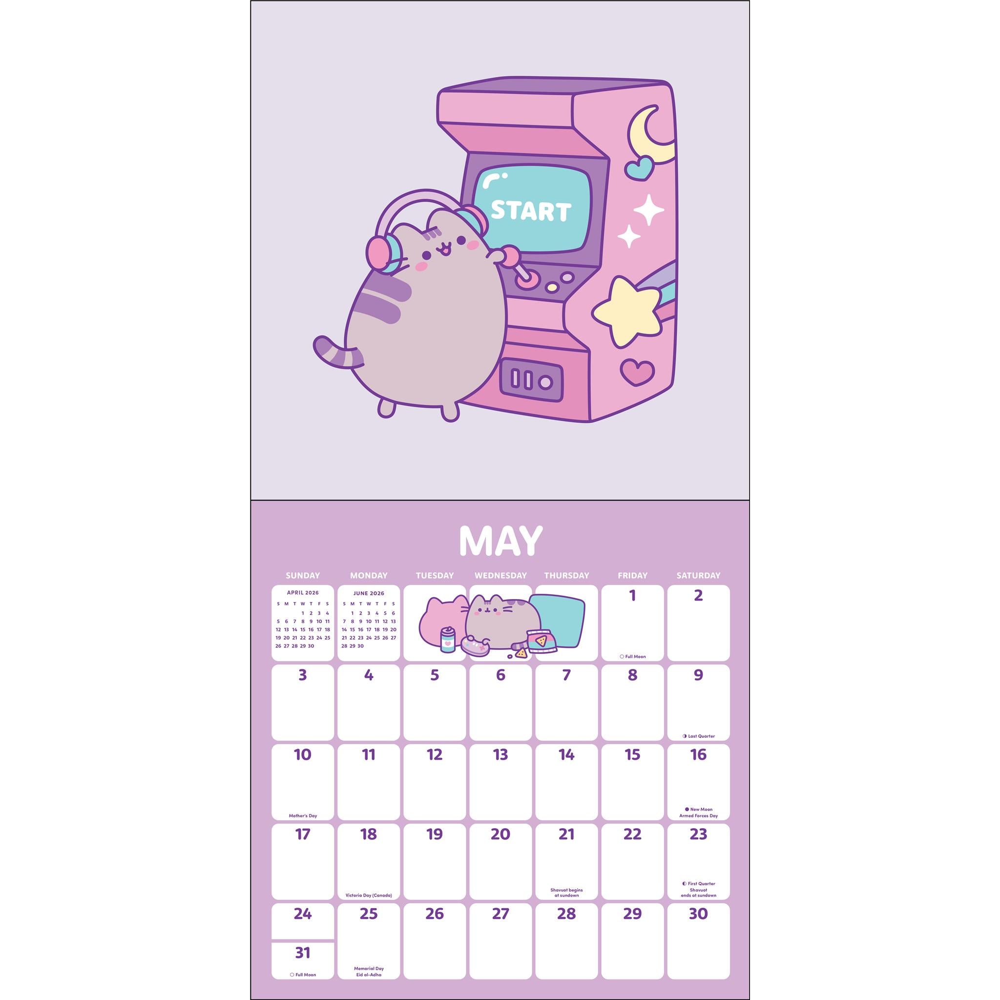 Calendrier mural Pusheen 2026