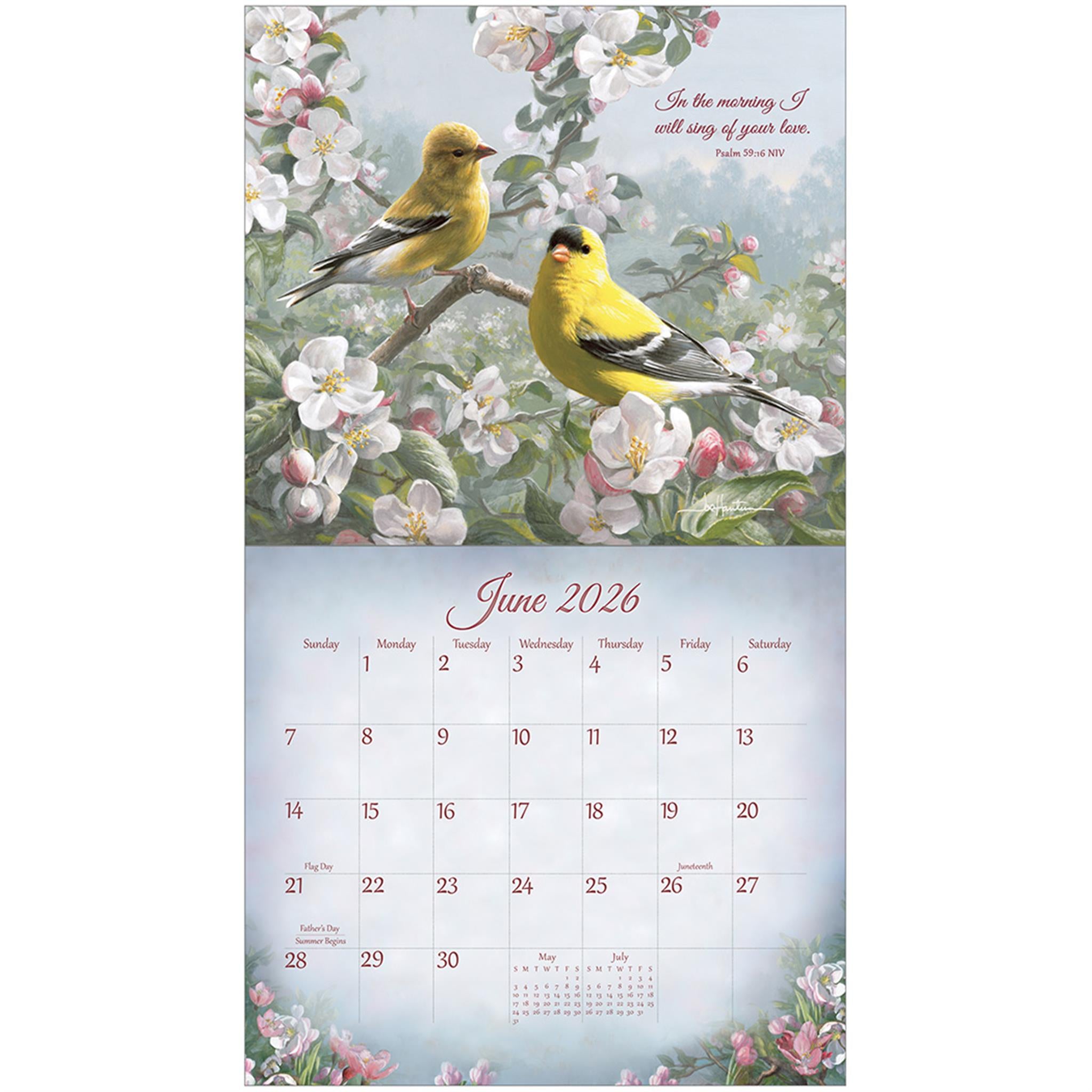 Songbirds Of Faith 2026 Deluxe Wall Calendar - Online Only