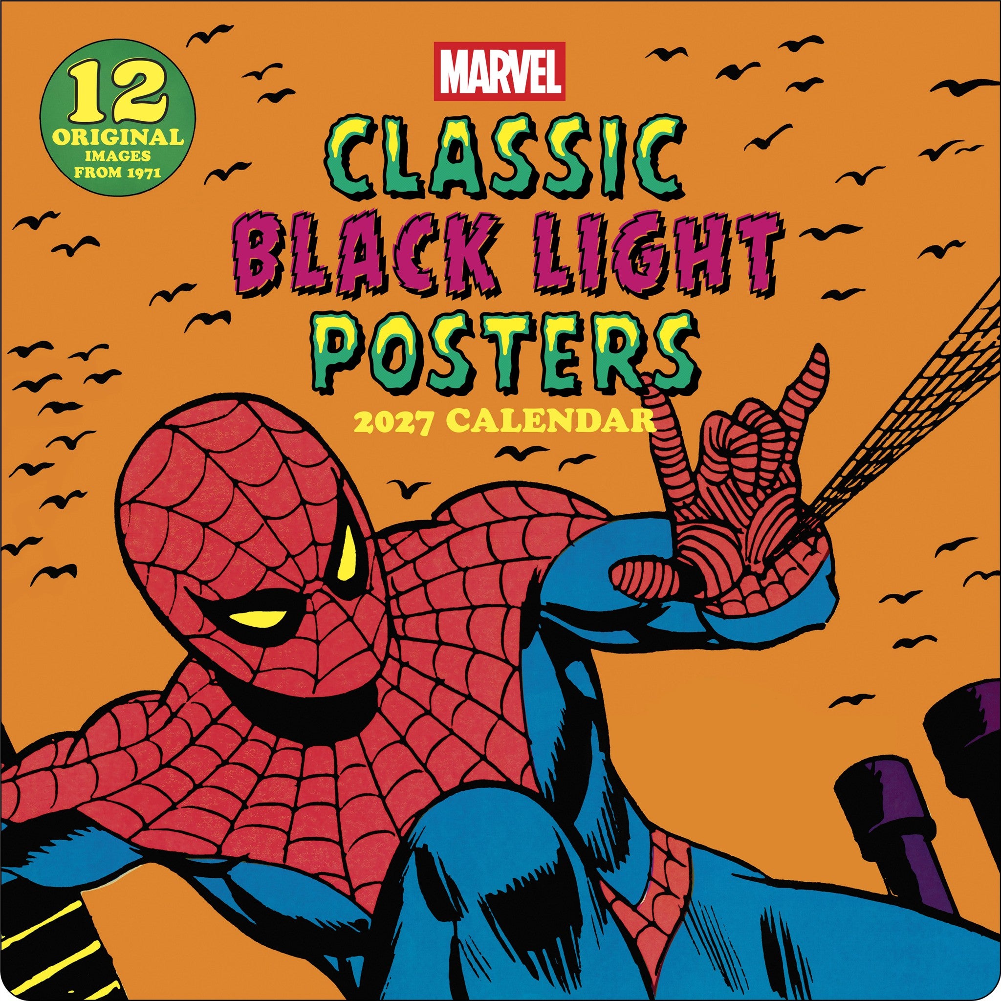 Marvel Classic Black Light Posters 2027 Wall Calendar