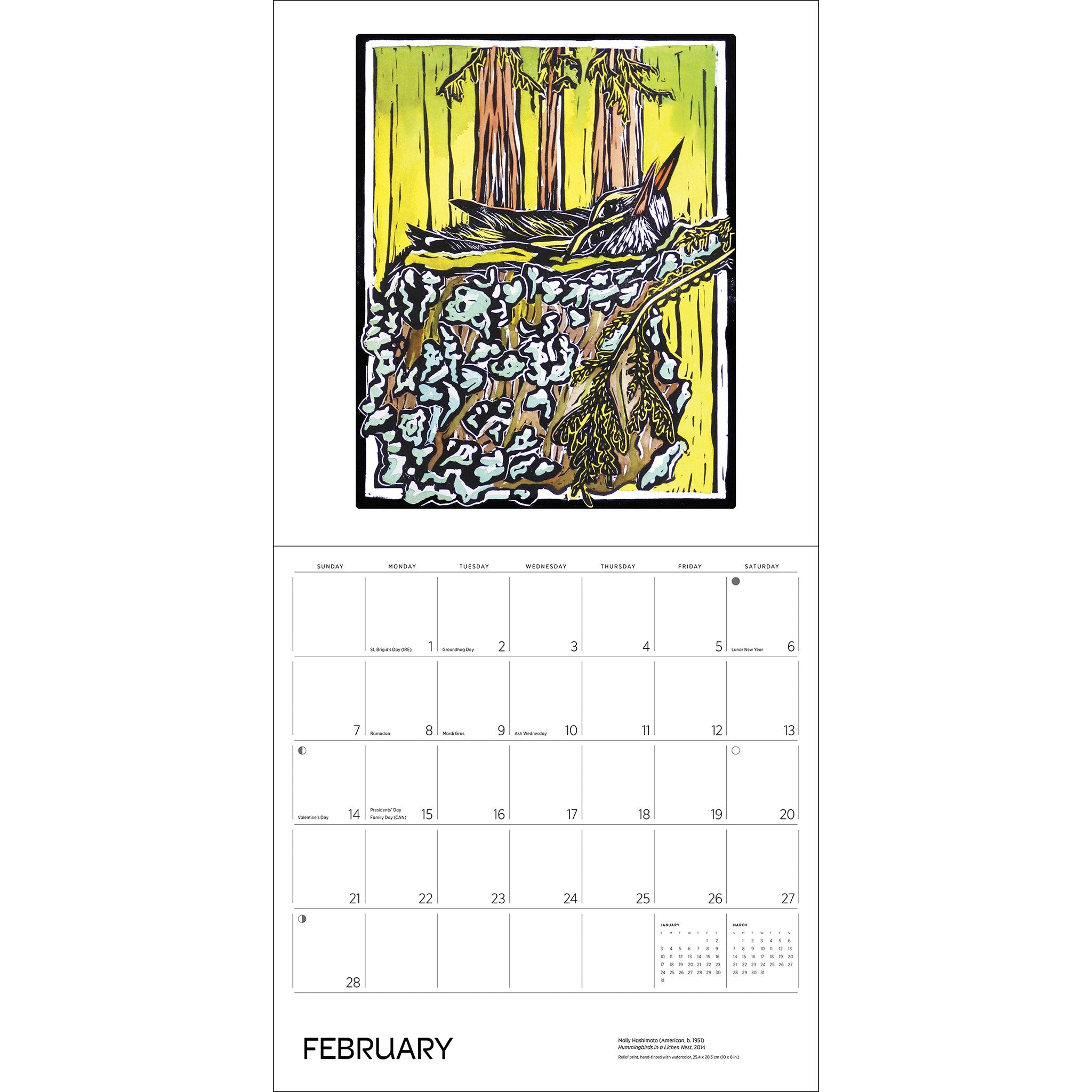 Molly Hashimoto Birds 2027 Wall Calendar