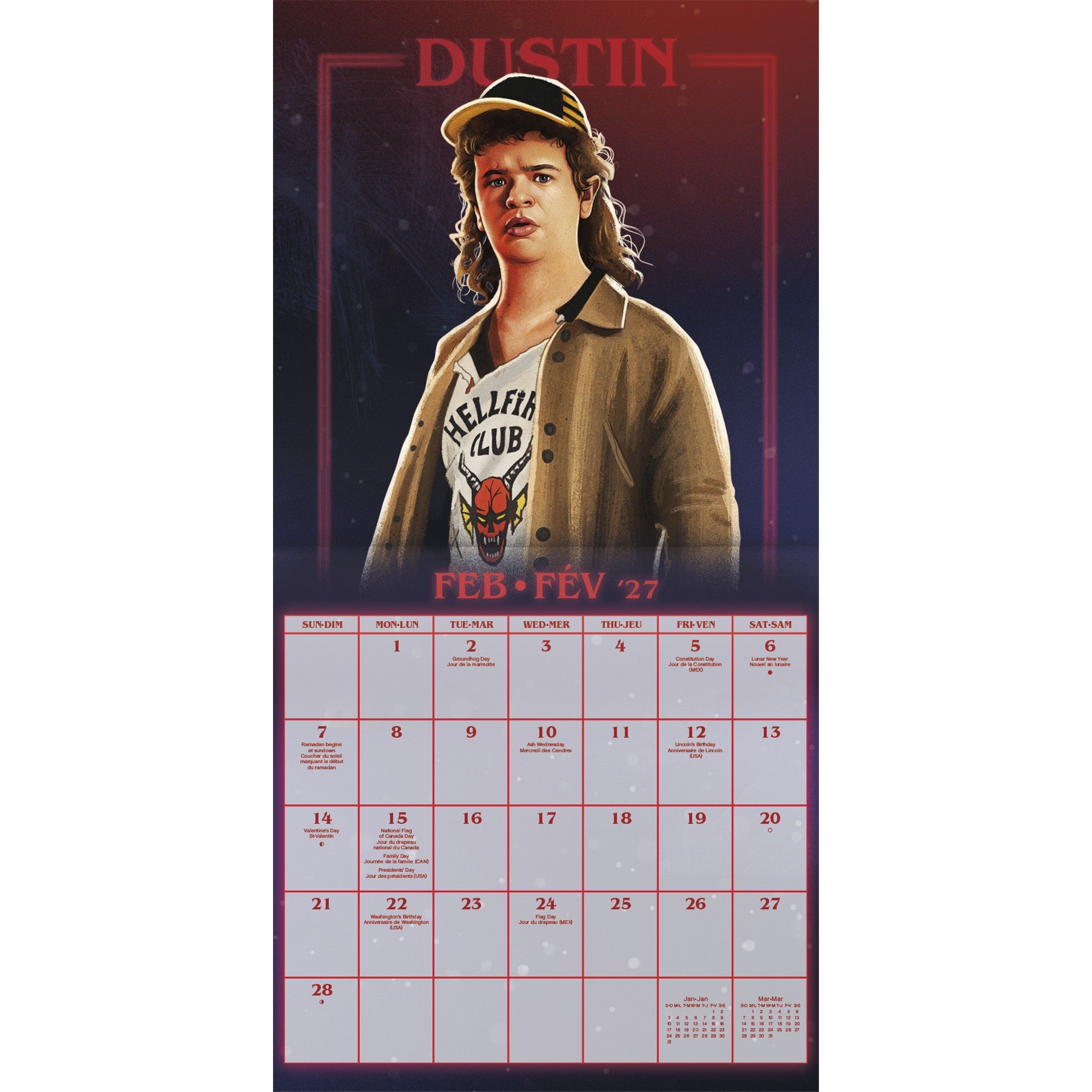 Stranger Things 2027 Wall Calendar