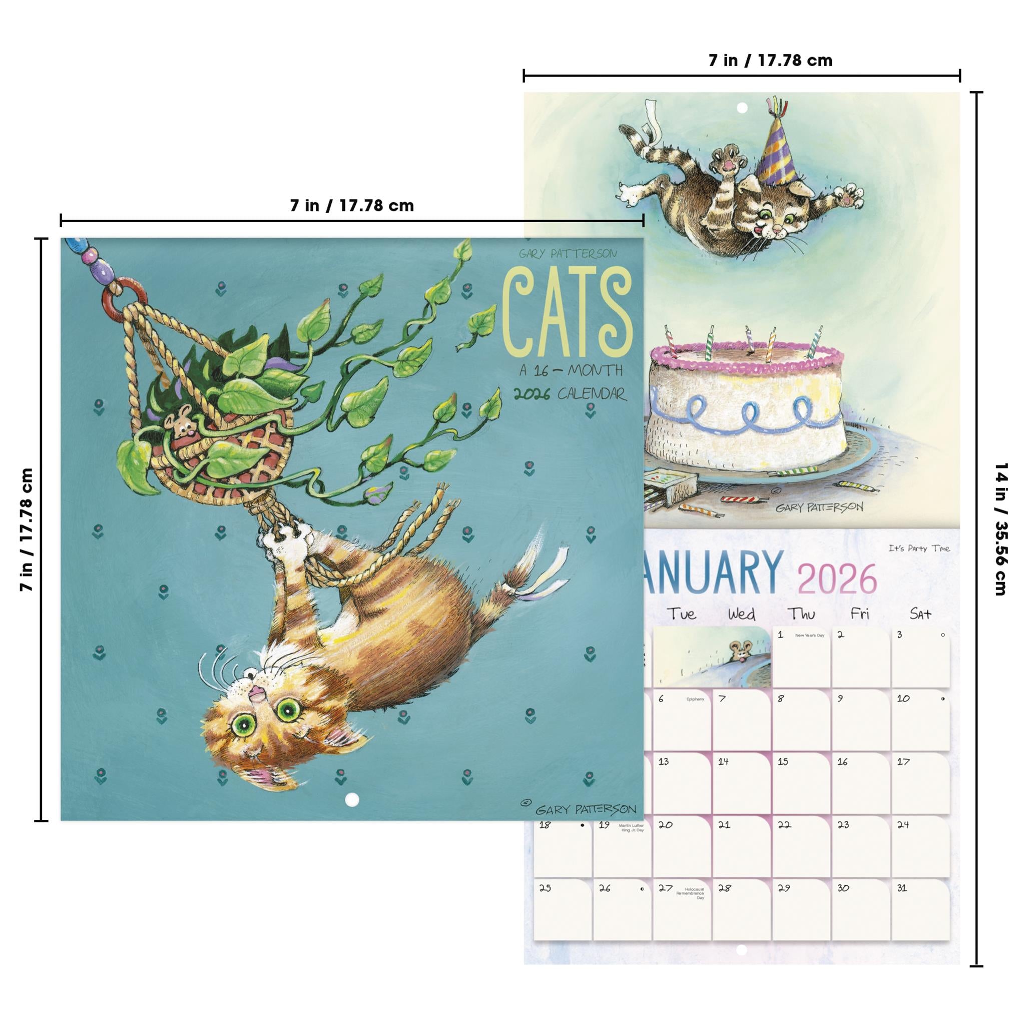 Mini-calendrier des chats de Gary Patterson 2026