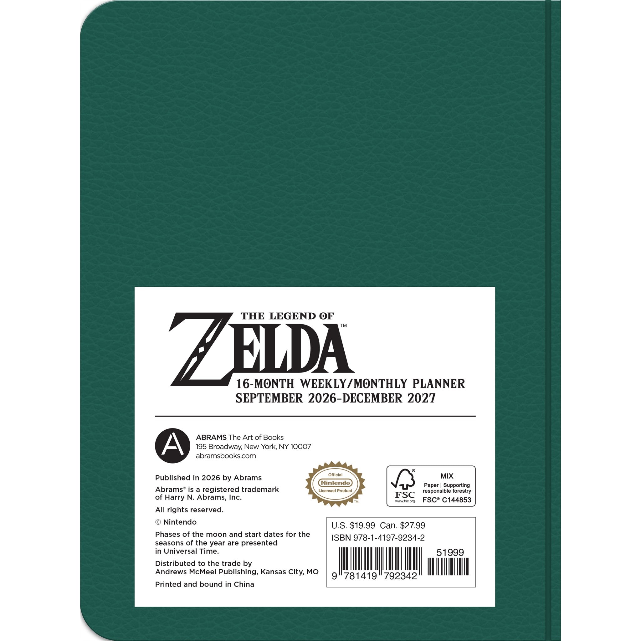 Legend of Zelda 2026-2027 Engagement Calendar