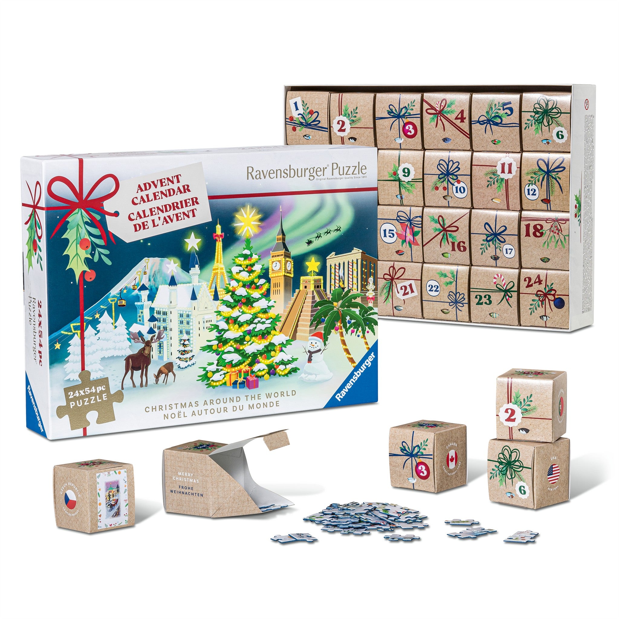 Calendrier de l'Avent Ravensburger : 24 mini puzzles de 54 pièces