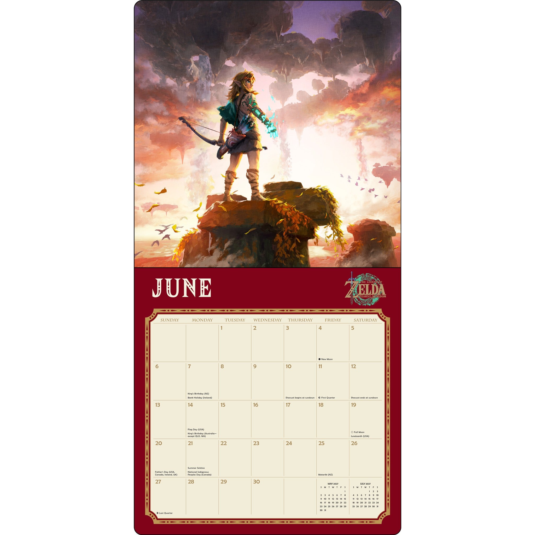 Legend of Zelda 2027 Wall Calendar