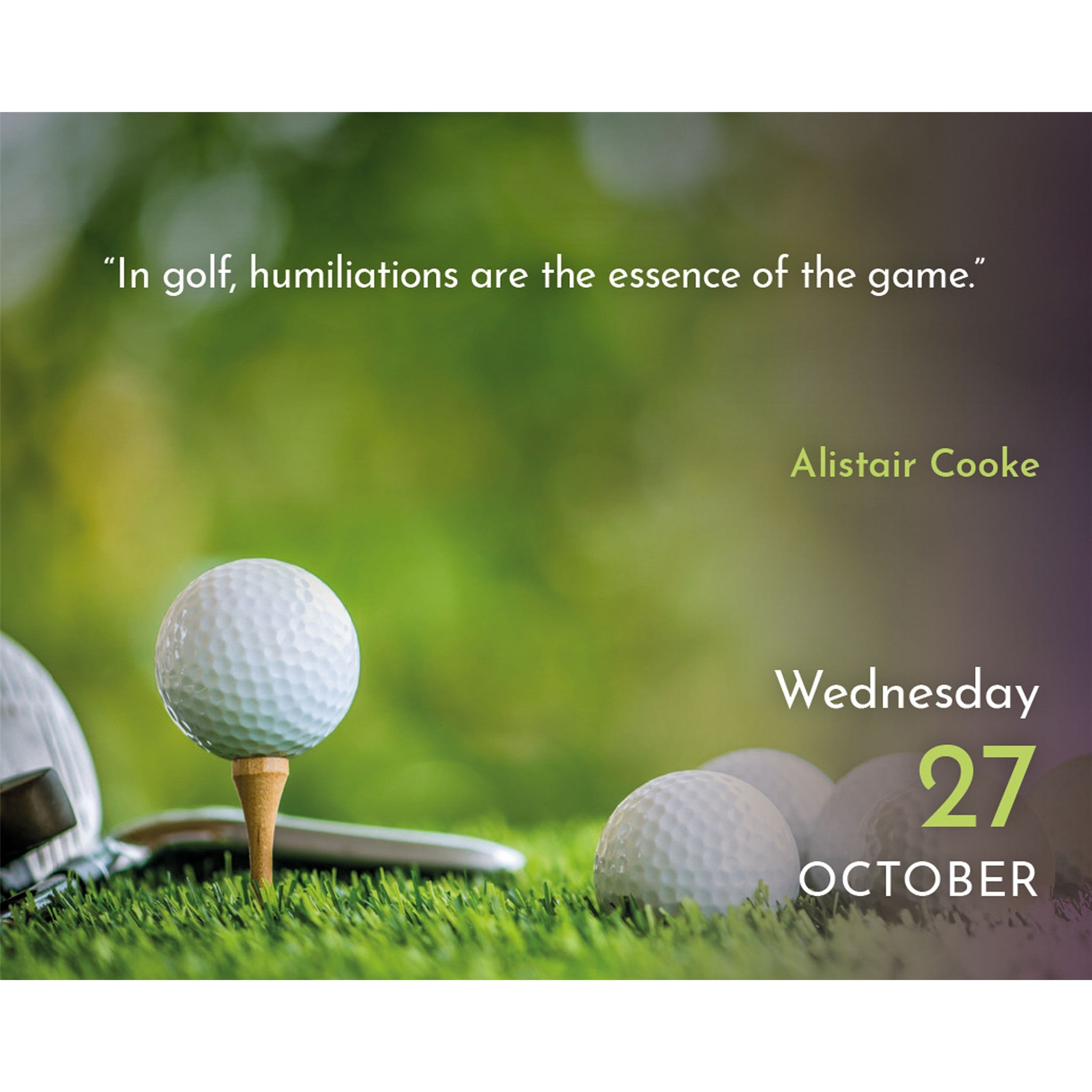 Calendrier de bureau 2027 Golf Quips