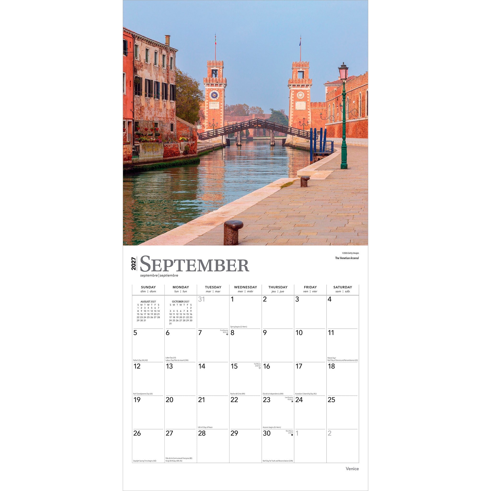 Venice 2027 Wall Calendar