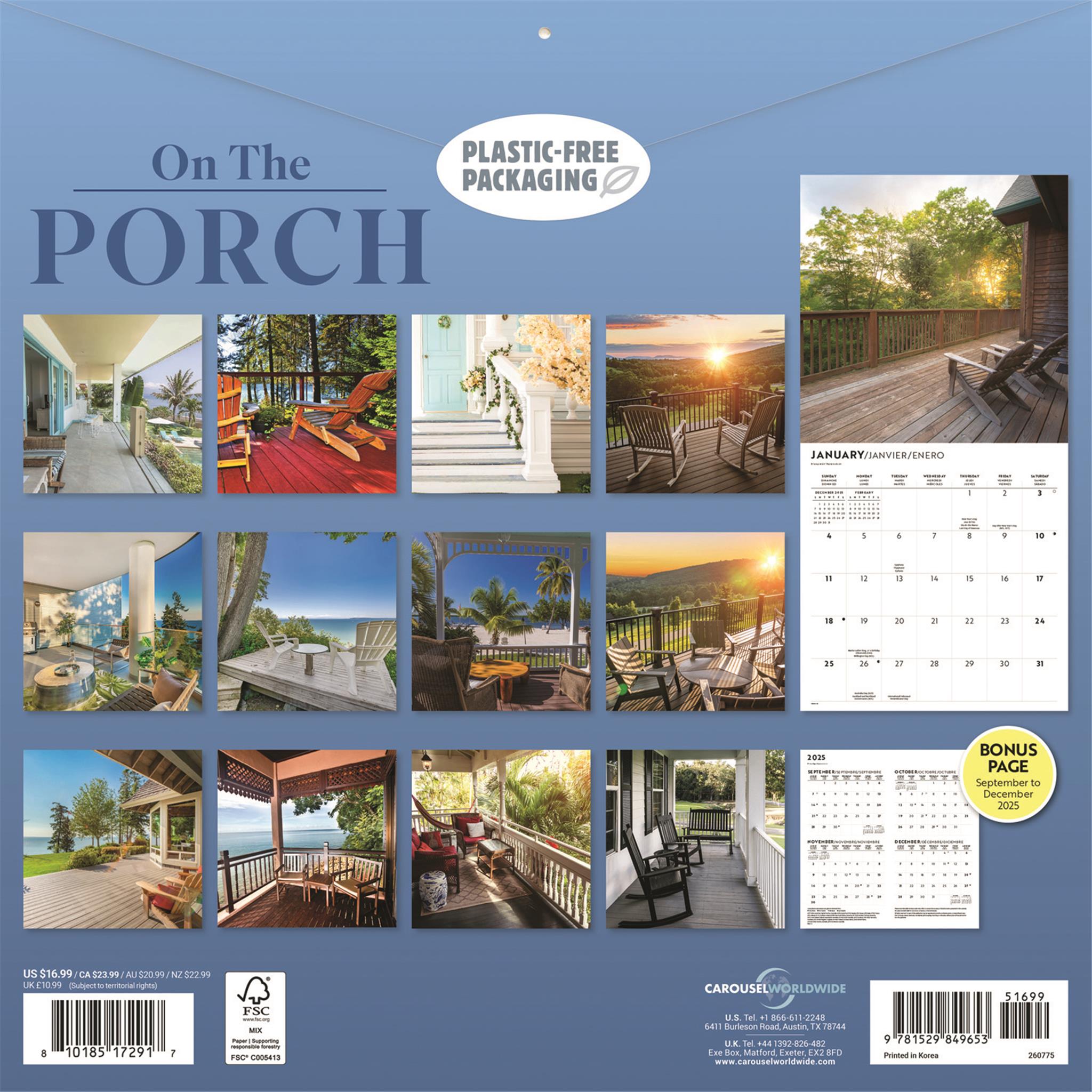 Calendrier mural On The Porch 2026