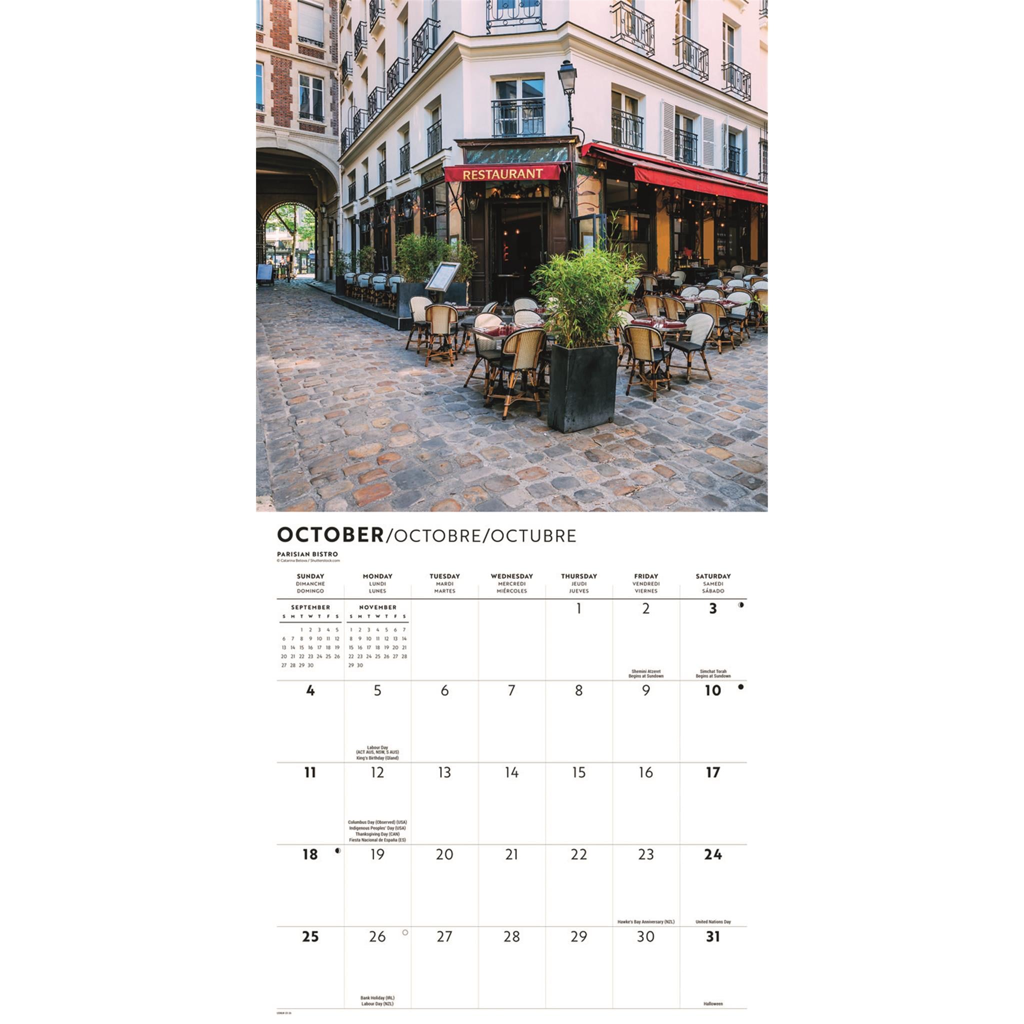 Calendrier mural Parisian Lifestyle 2026