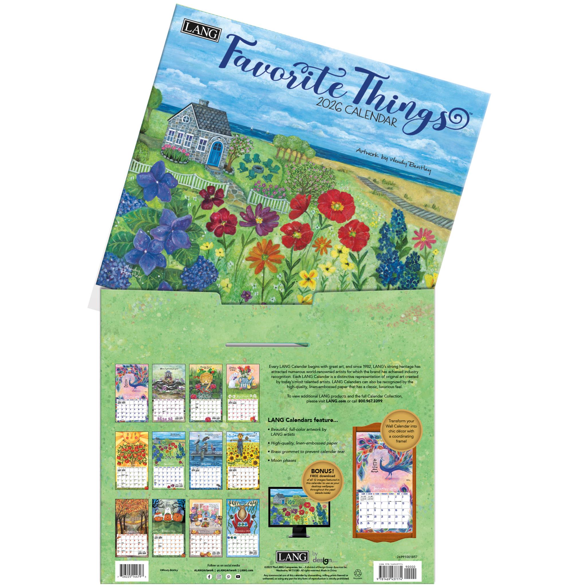 Favorite Things 2026 Deluxe Wall Calendar - Online Only