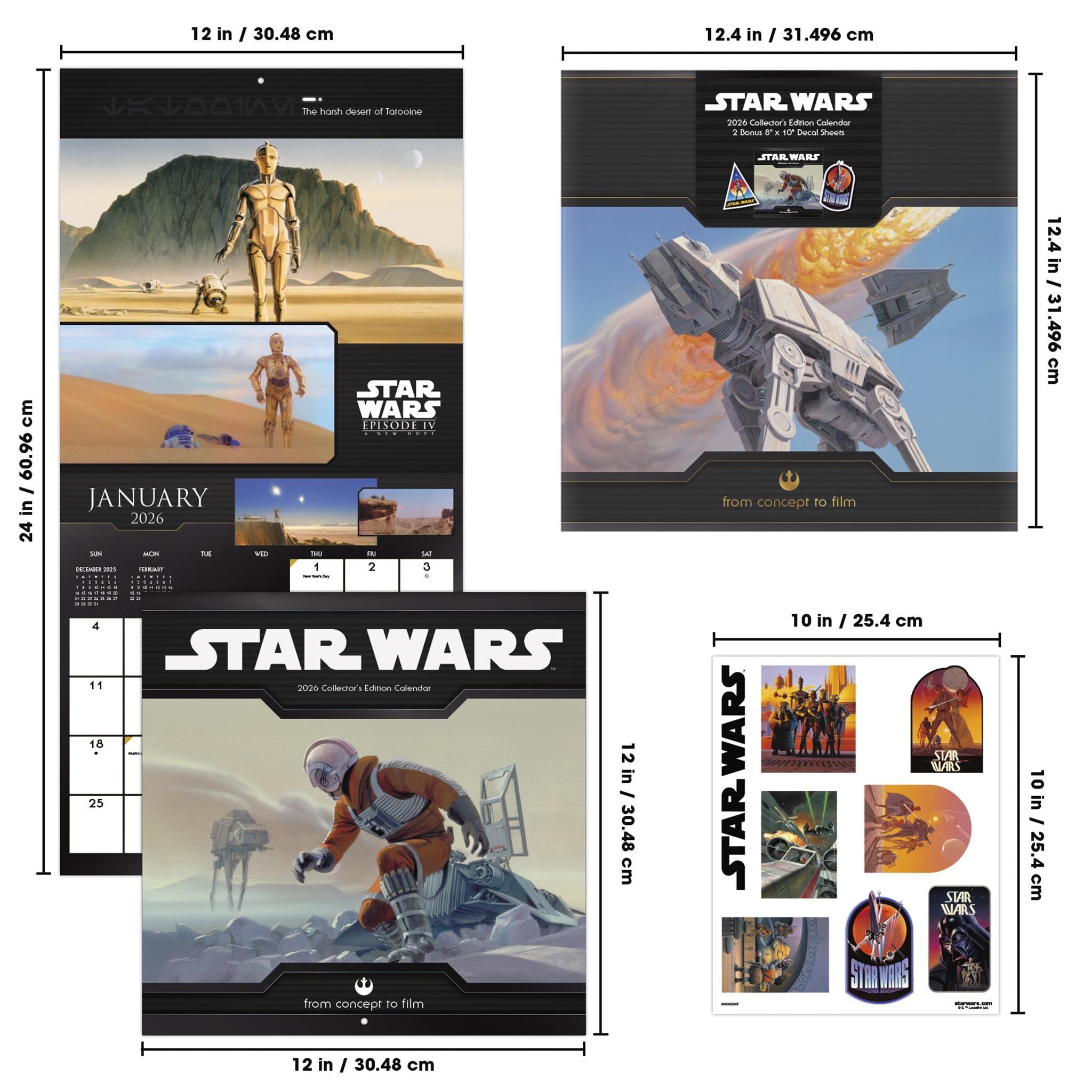 Calendrier mural Star Wars Édition Collector 2026