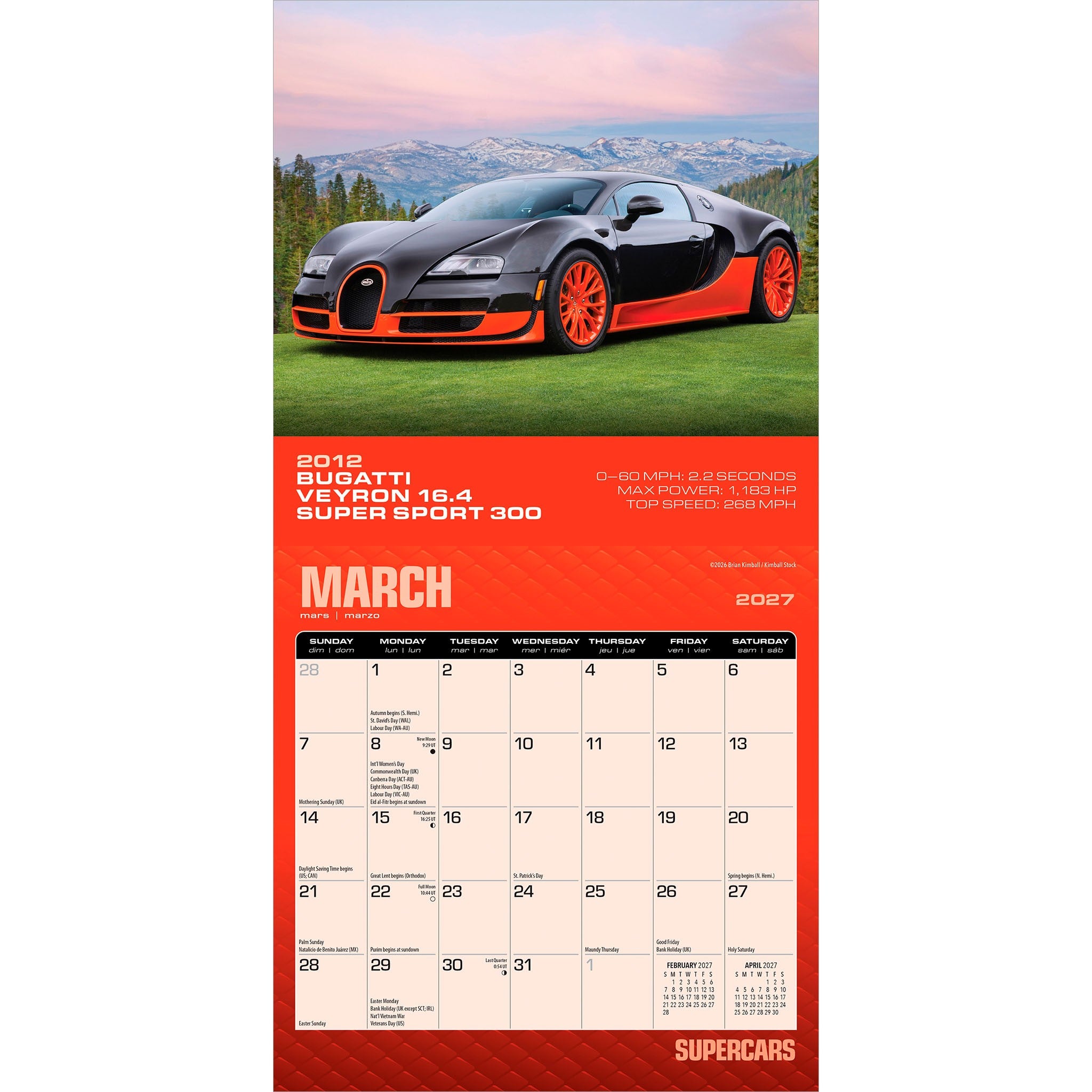 Supercars 2027 Mini Calendar