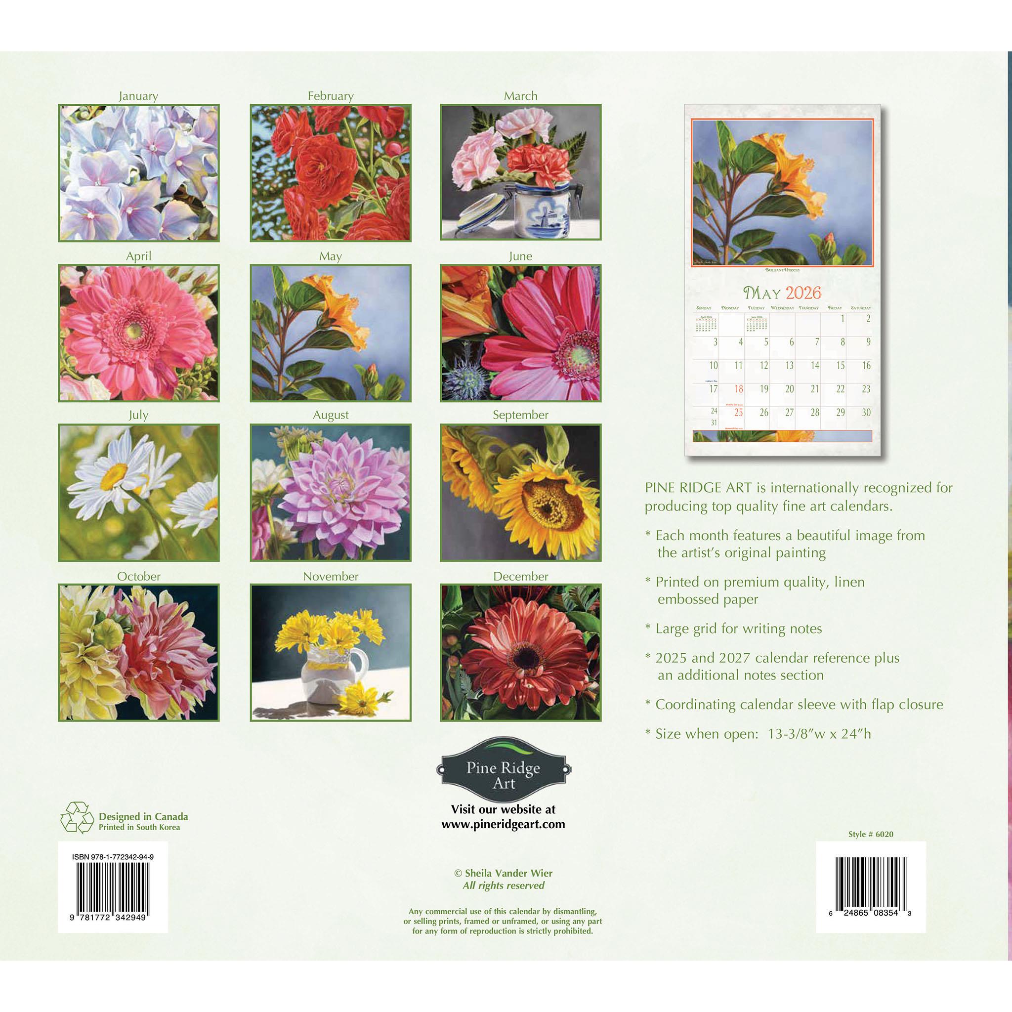 Calendrier mural Beauté en fleurs 2026 - Disponible uniquement en ligne