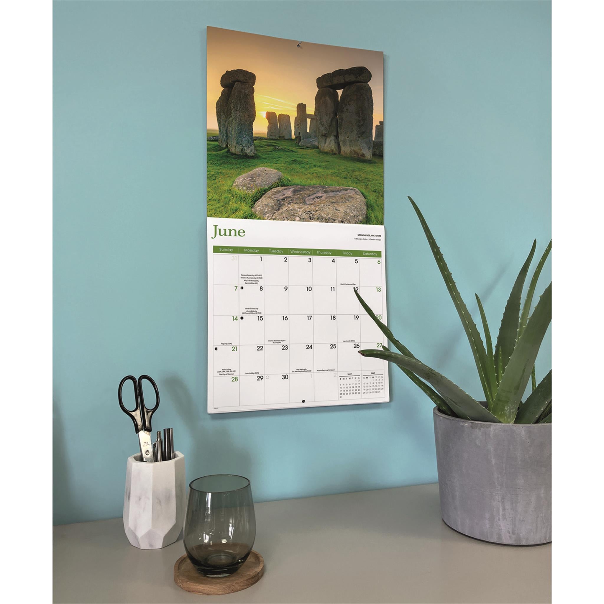 Calendrier mural Angleterre 2026