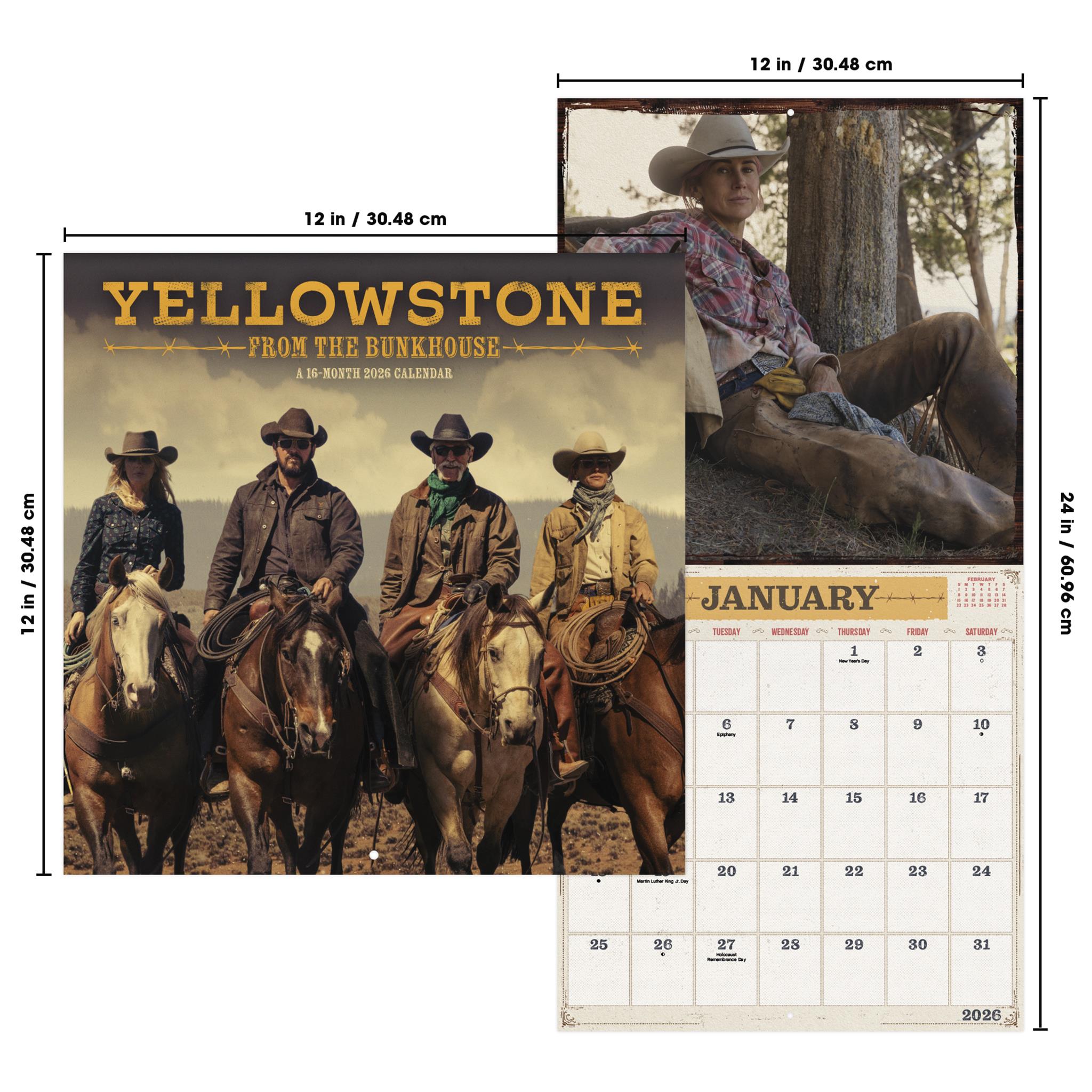 Calendrier mural Yellowstone From The Bunkhouse 2026